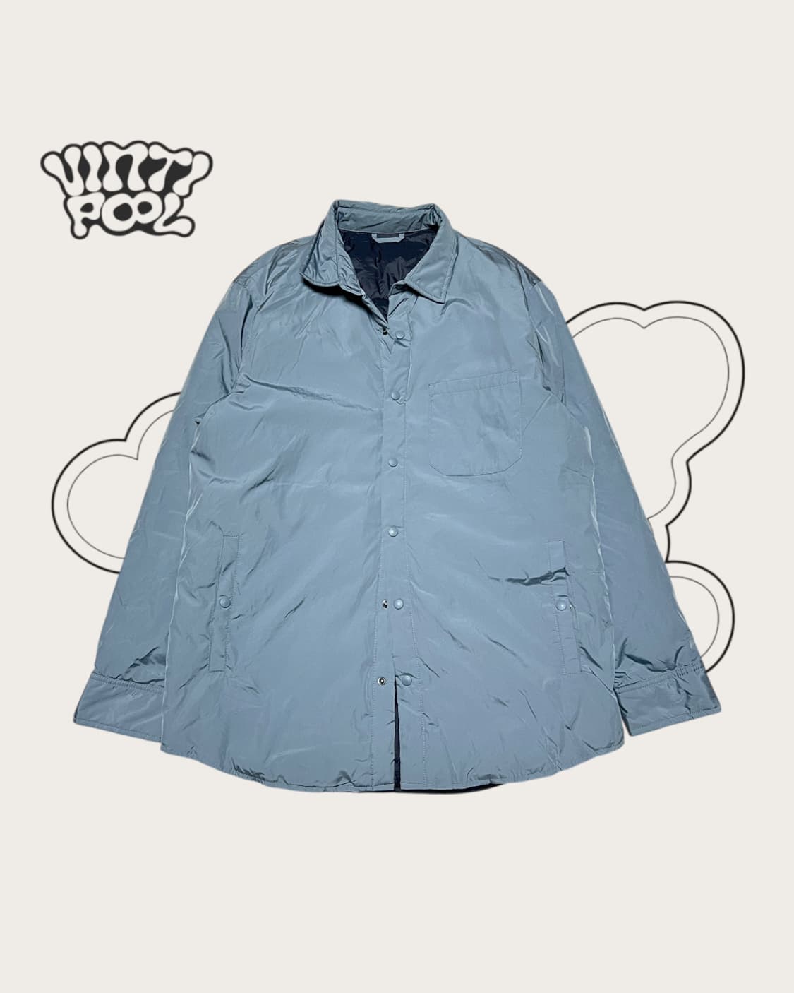 지오다노 경량 패딩 자켓 L 라이트그레이 상품이미지1