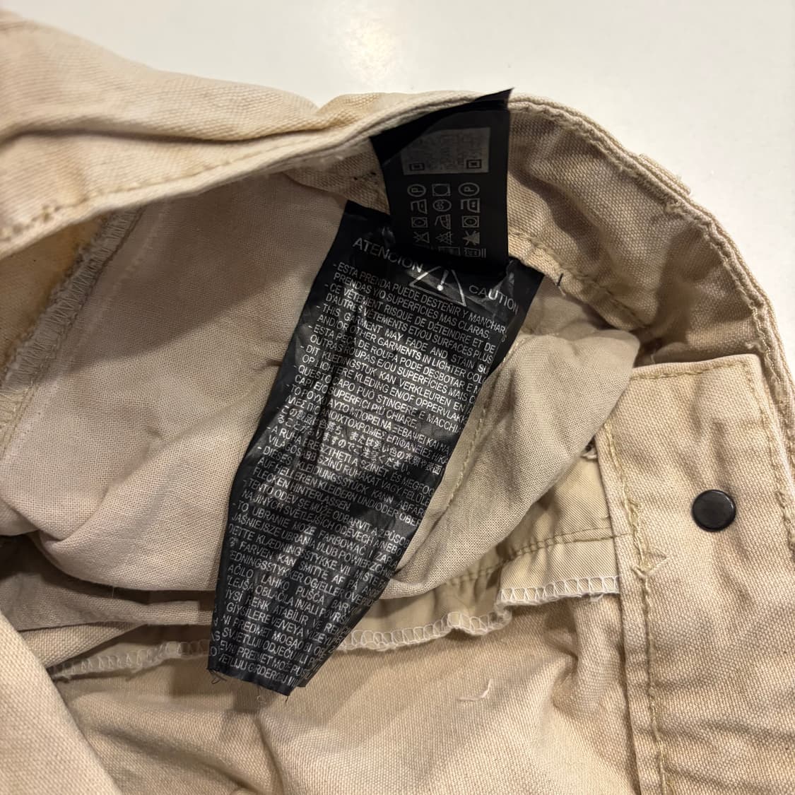 [32] 자라 더블니 데미지 베이지 워크 팬츠 D752 상품이미지7