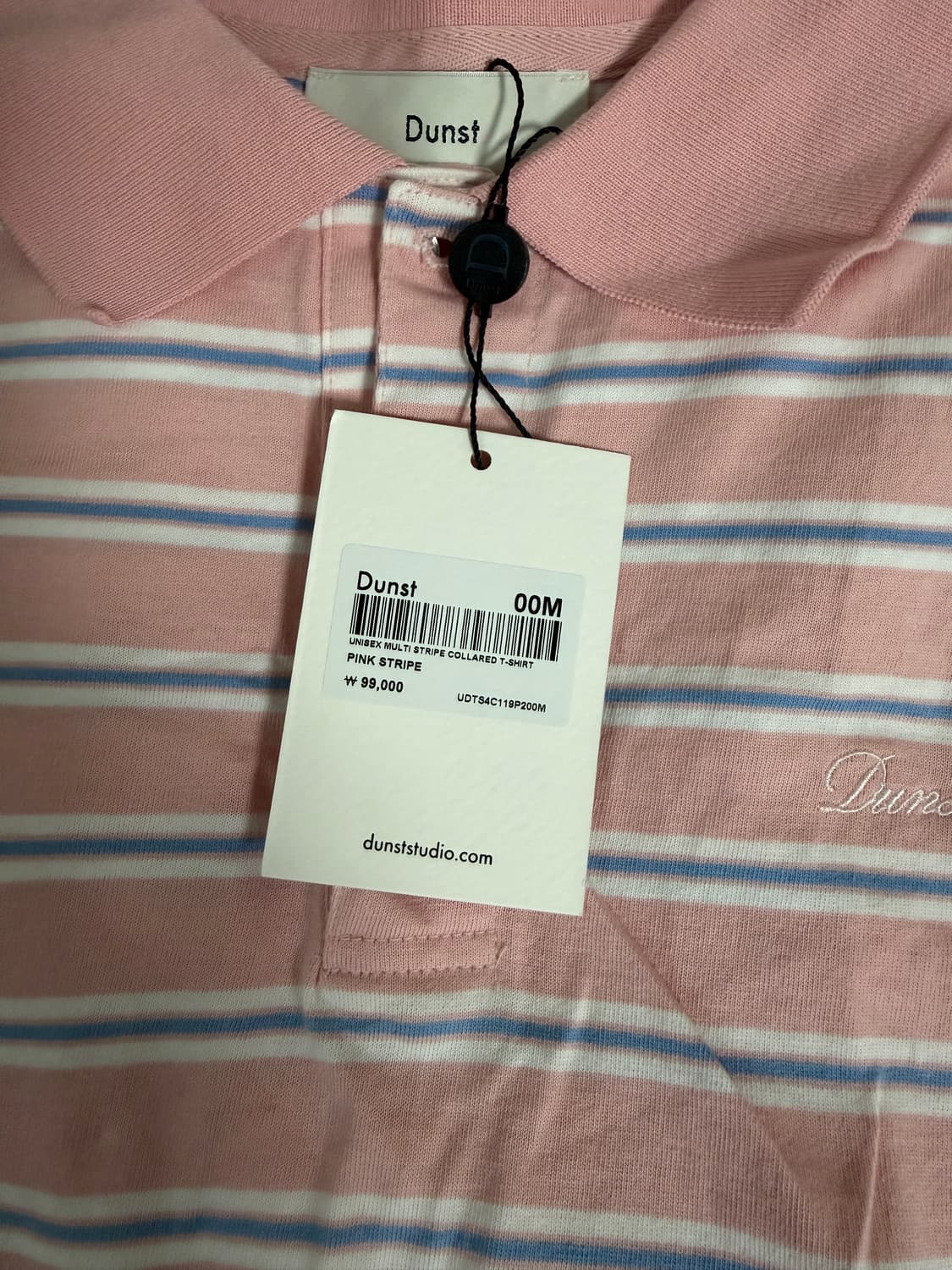 던스트 카라티셔츠 스트라이프 핑크 상품이미지4