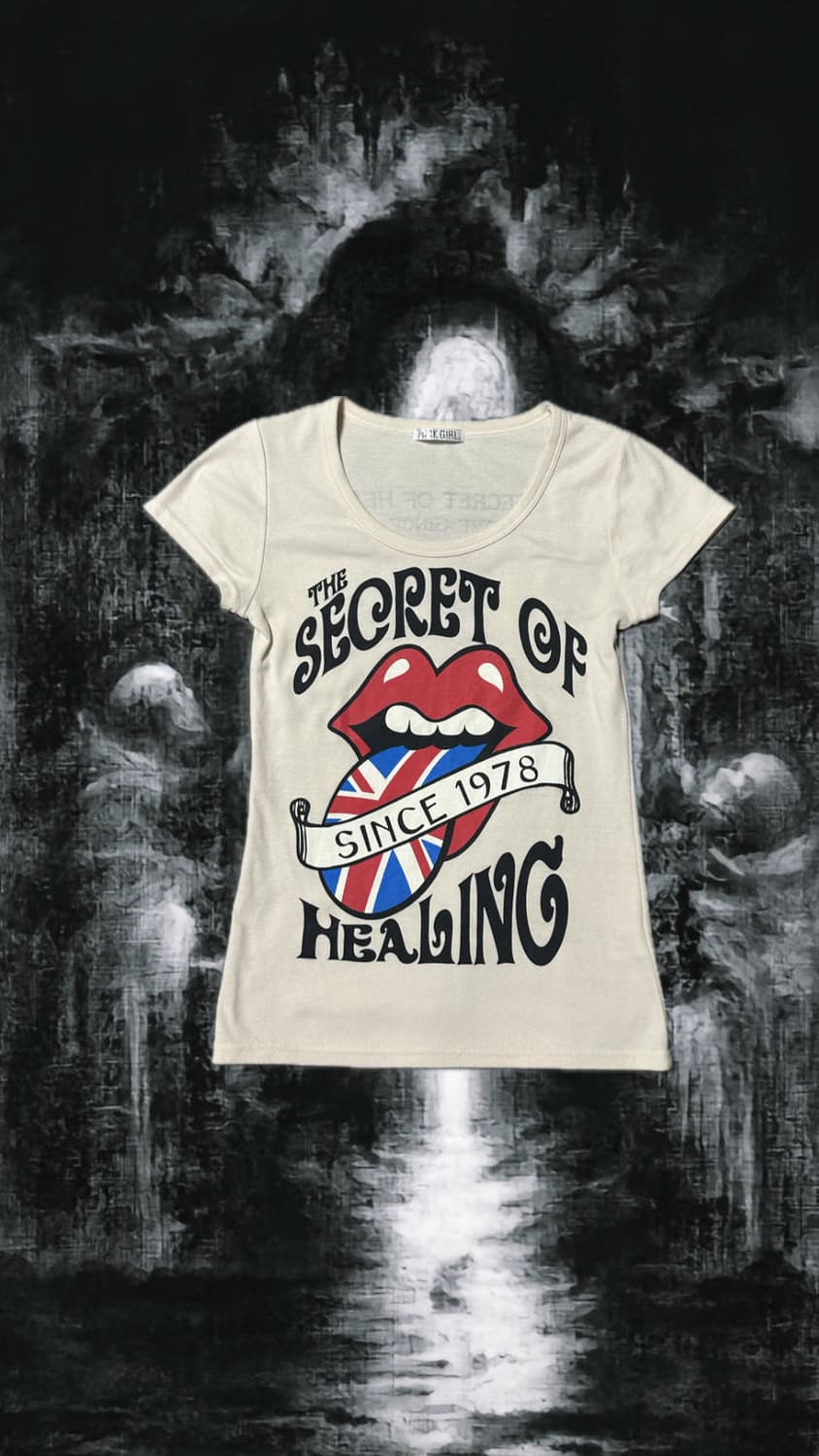 Gyaru punk UK lip printing tshirt 상품이미지1