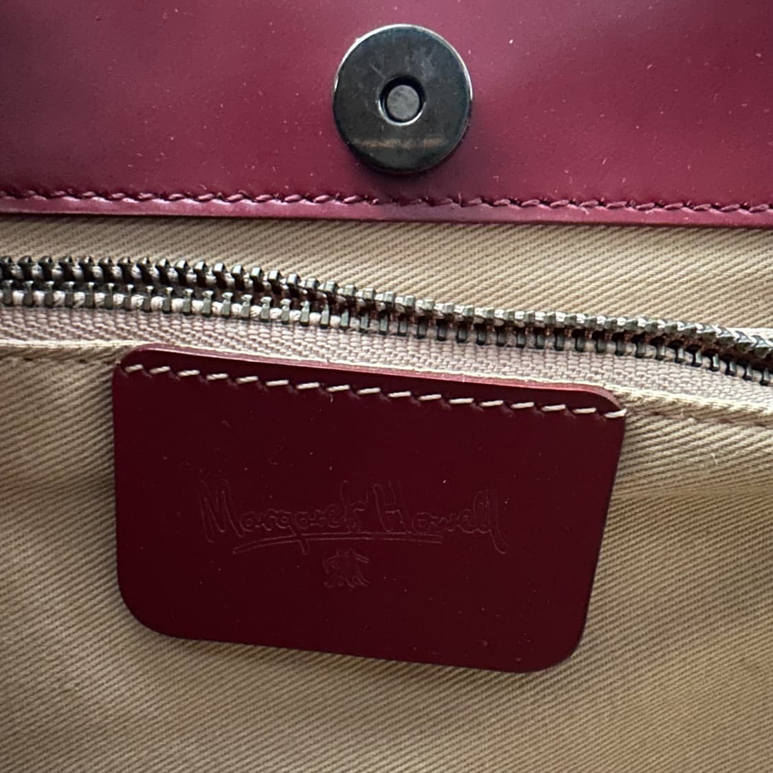 마가렛호웰 margaret howell 소가죽 버건디 토트백 상품이미지8