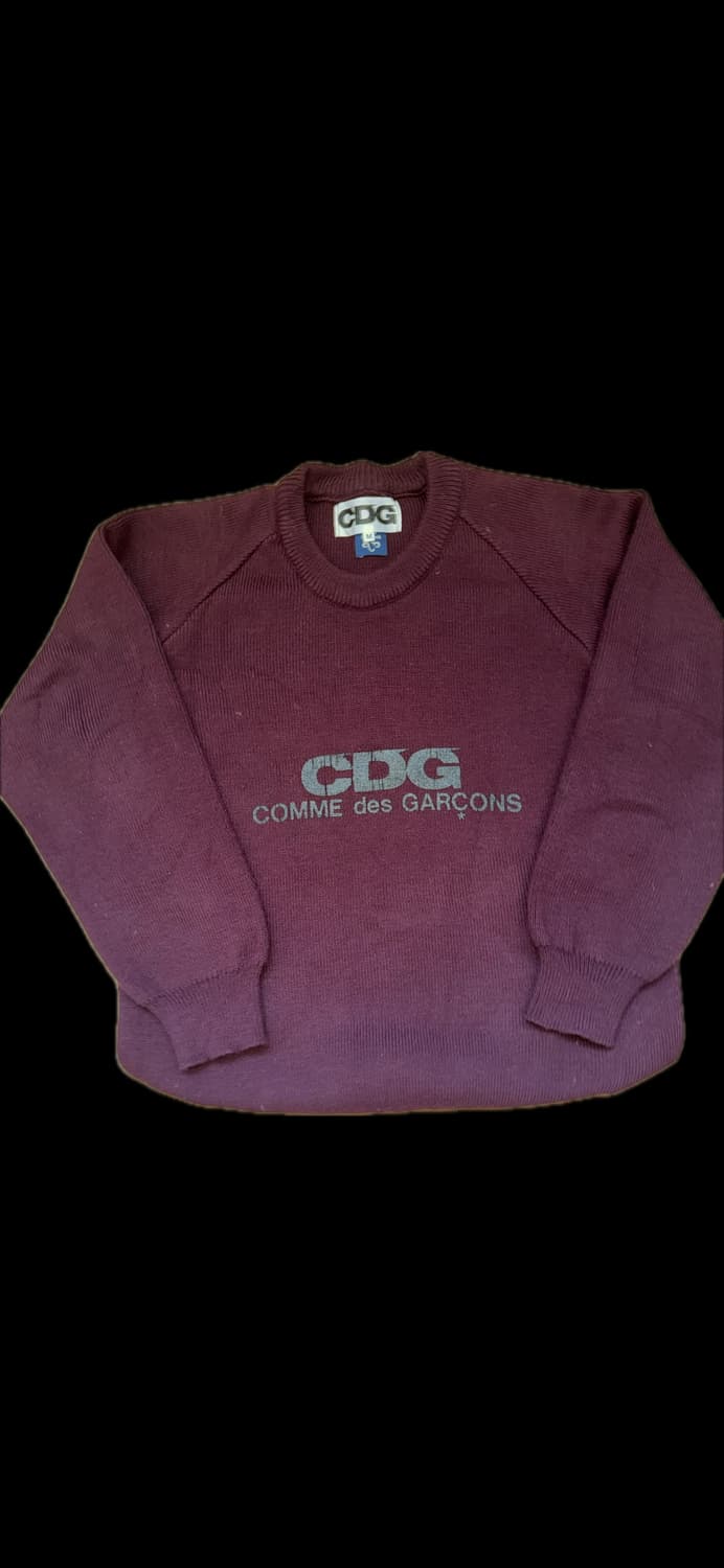 꼼데가르송 CDG 로고 니트 스웨터 (버건디) 상품이미지3