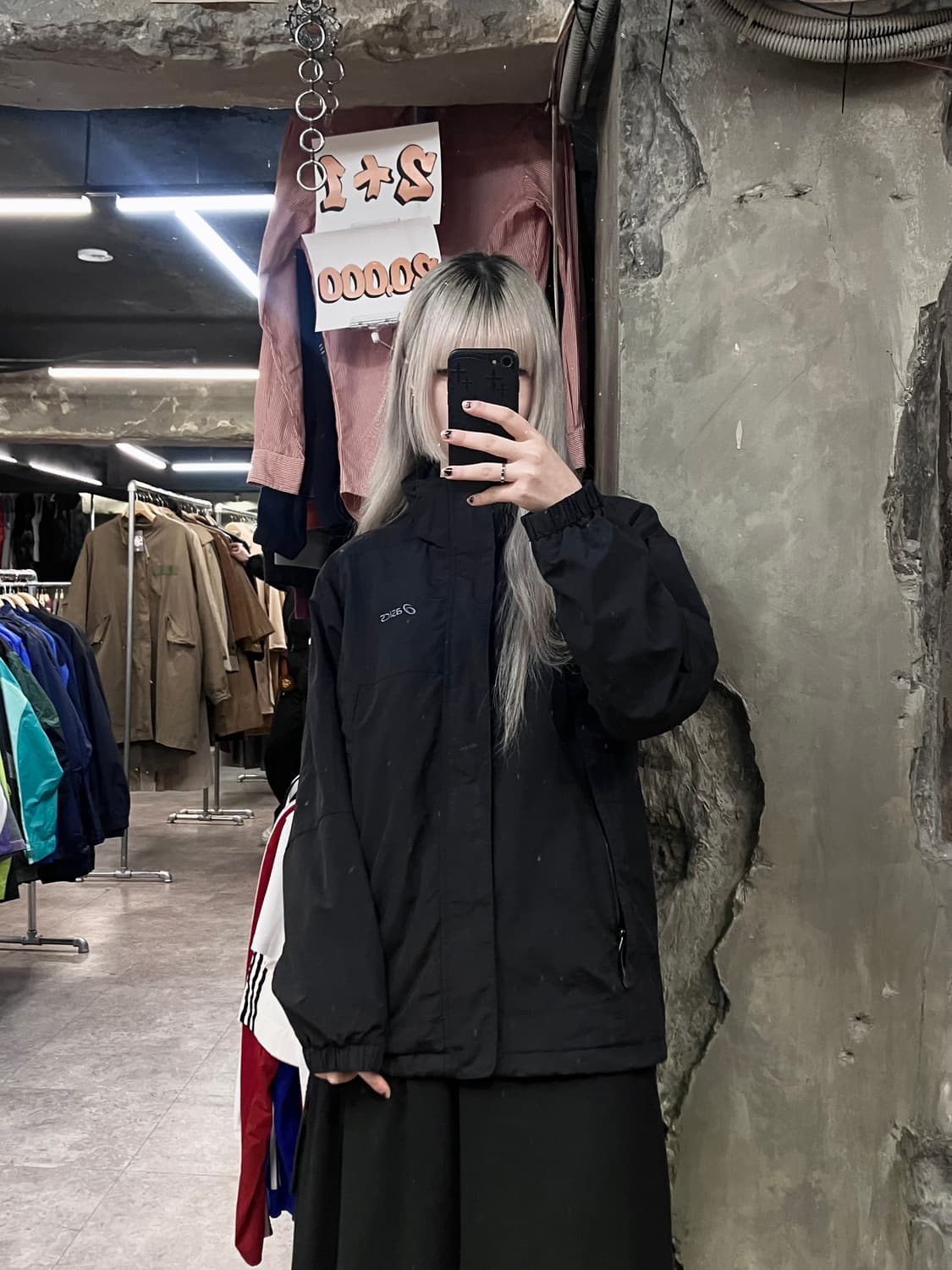 아식스 바람막이 점퍼 블랙 95 #csz2936 상품이미지2