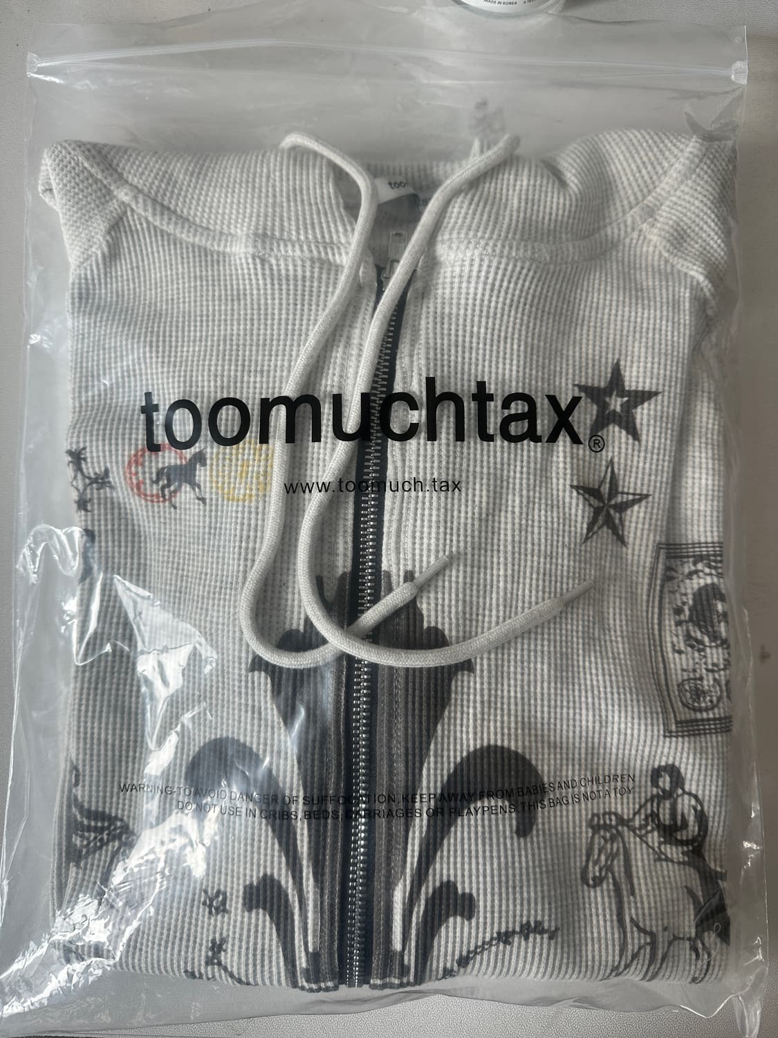 투머치택스 와플 후드집업 자켓 제니착용 상품이미지3