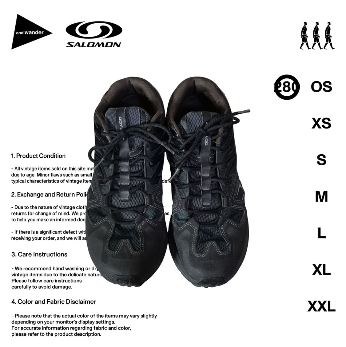 살로몬 X 앤드원더 오디세이 1 블랙 280사이즈 상품이미지1