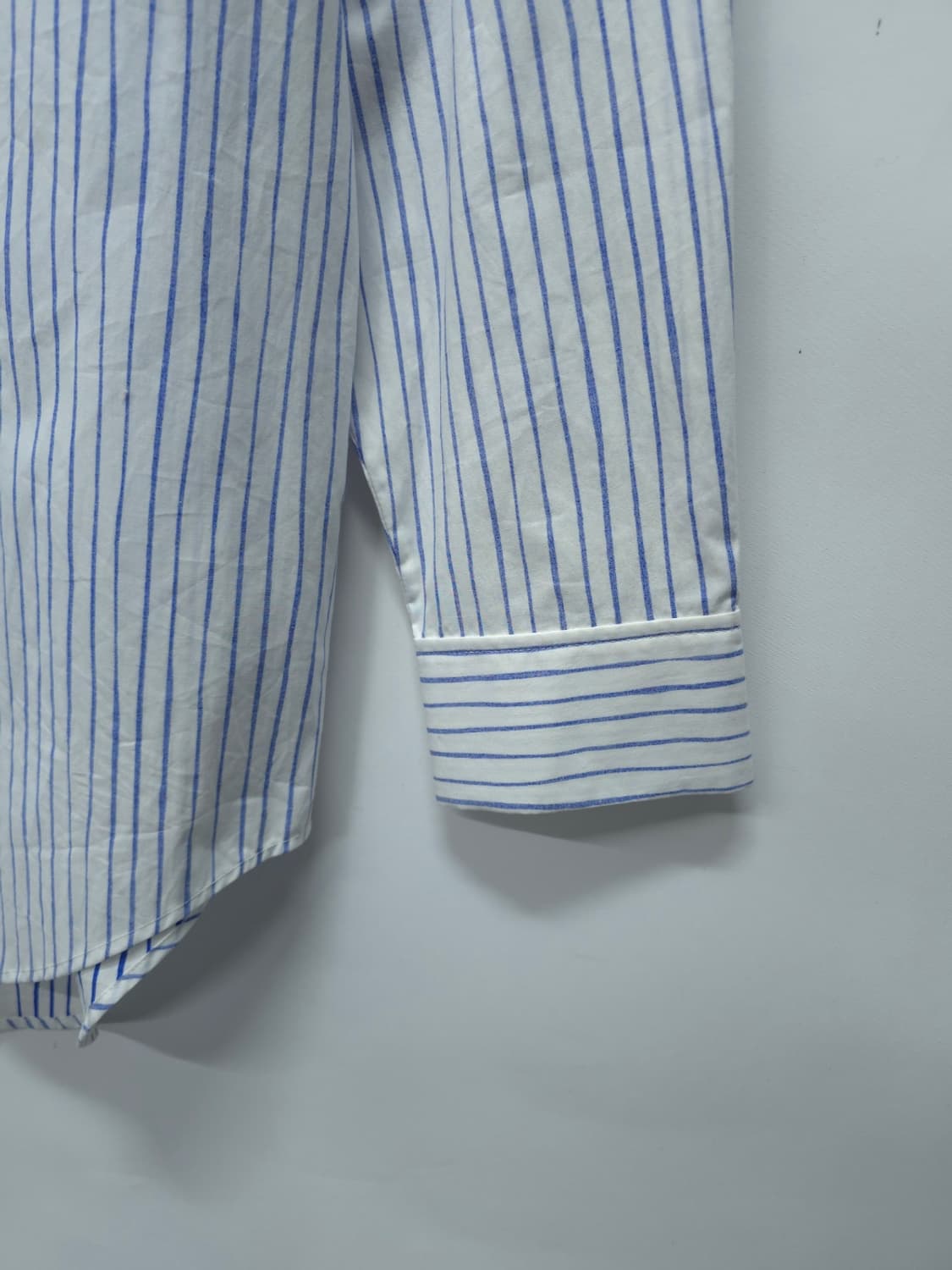 COS(코스) 남성 코튼 밴드칼라 블루 스트라이프 셔츠 상품이미지4