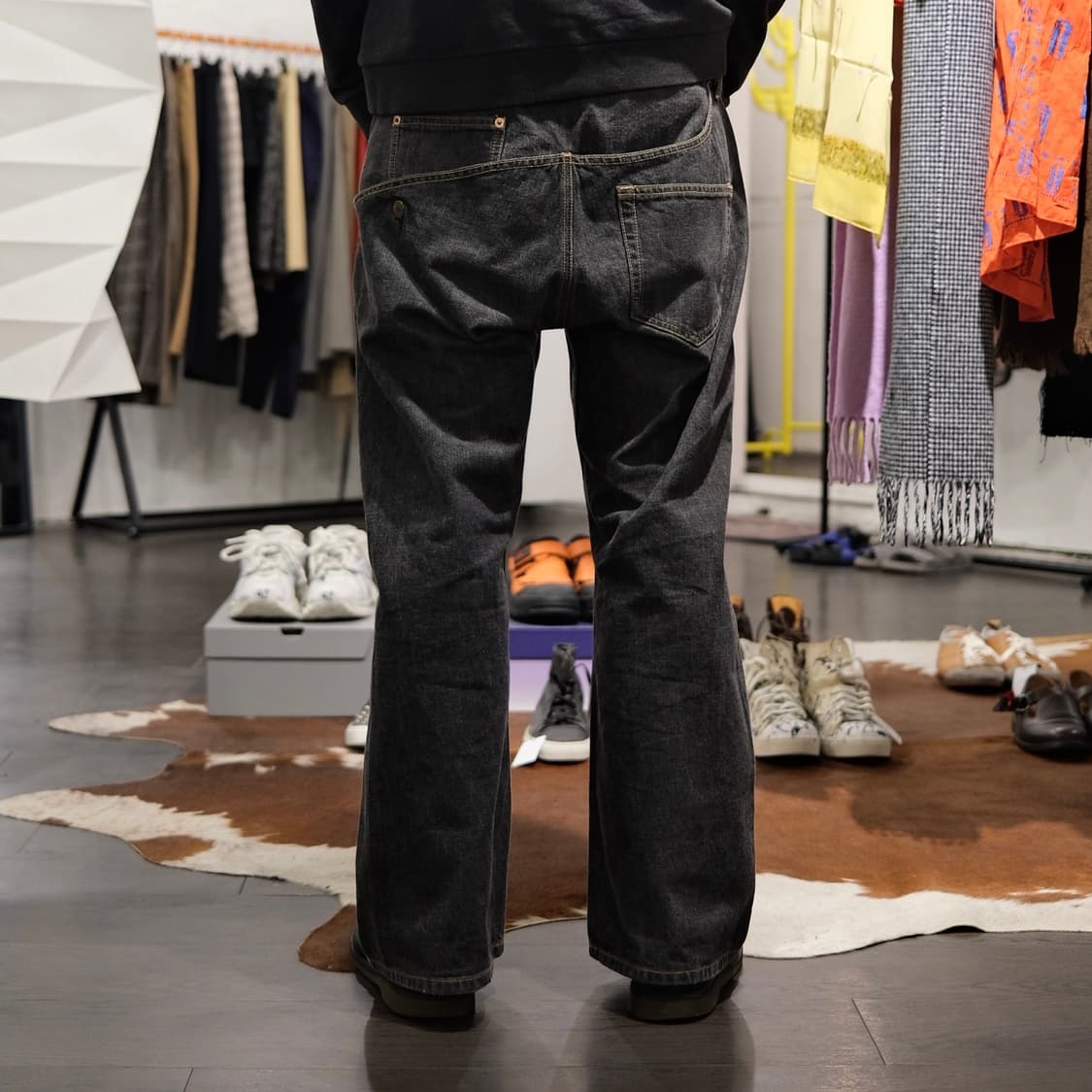요지야마모토 비대칭 오버사이즈 데님팬츠 상품이미지4