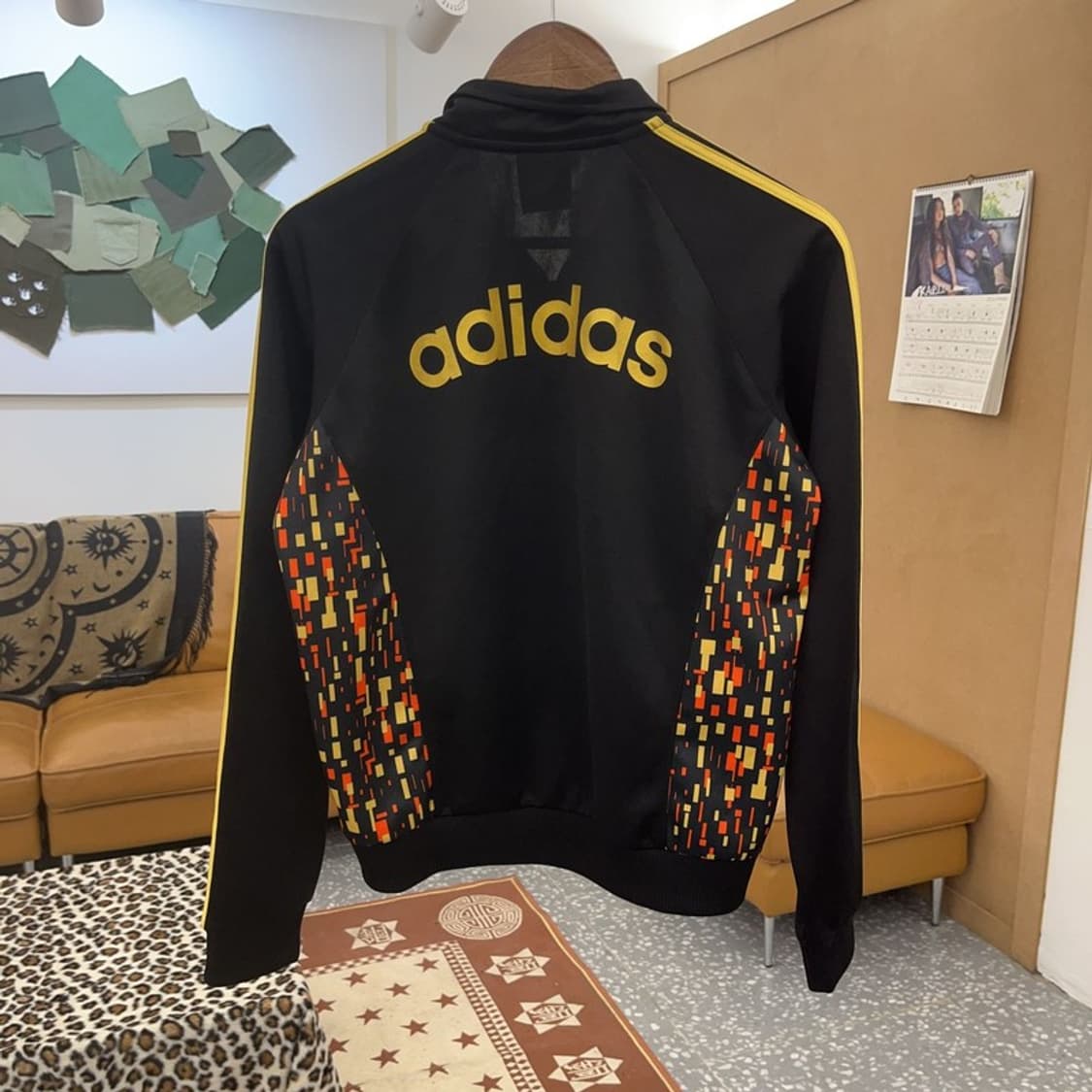 아디다스 키치 픽셀 그래픽 패턴 져지 집업 95 C09262 상품이미지4
