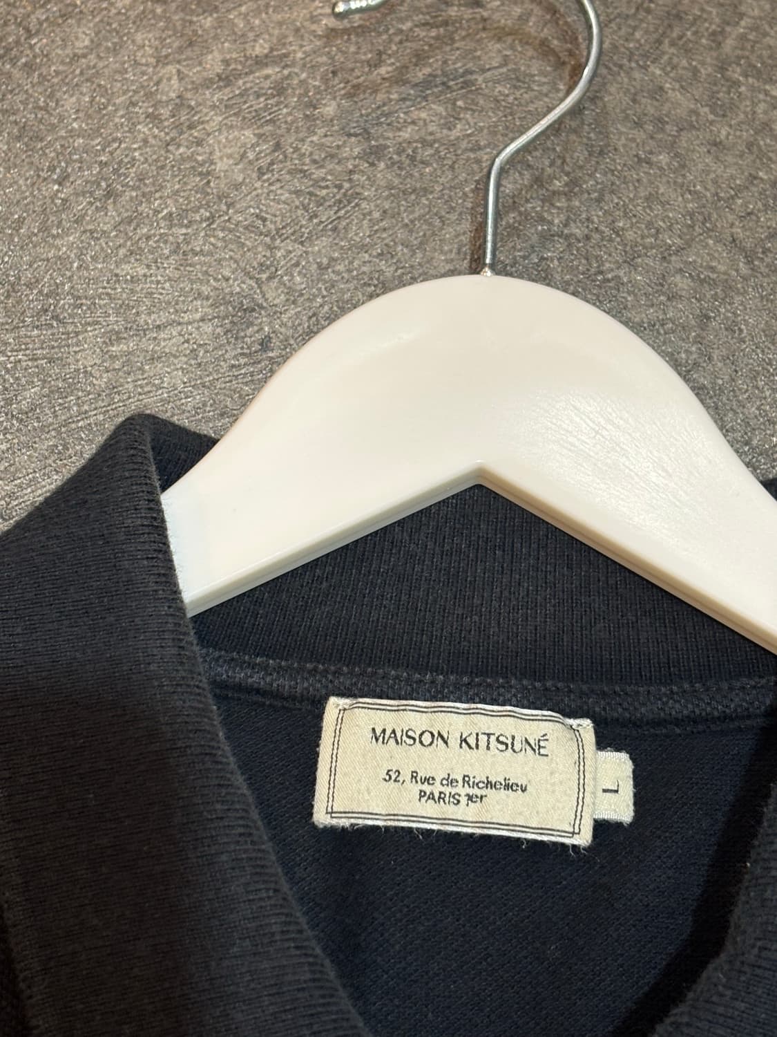 메종키츠네 반팔 카라티 티셔츠 블랙 L 상품이미지5