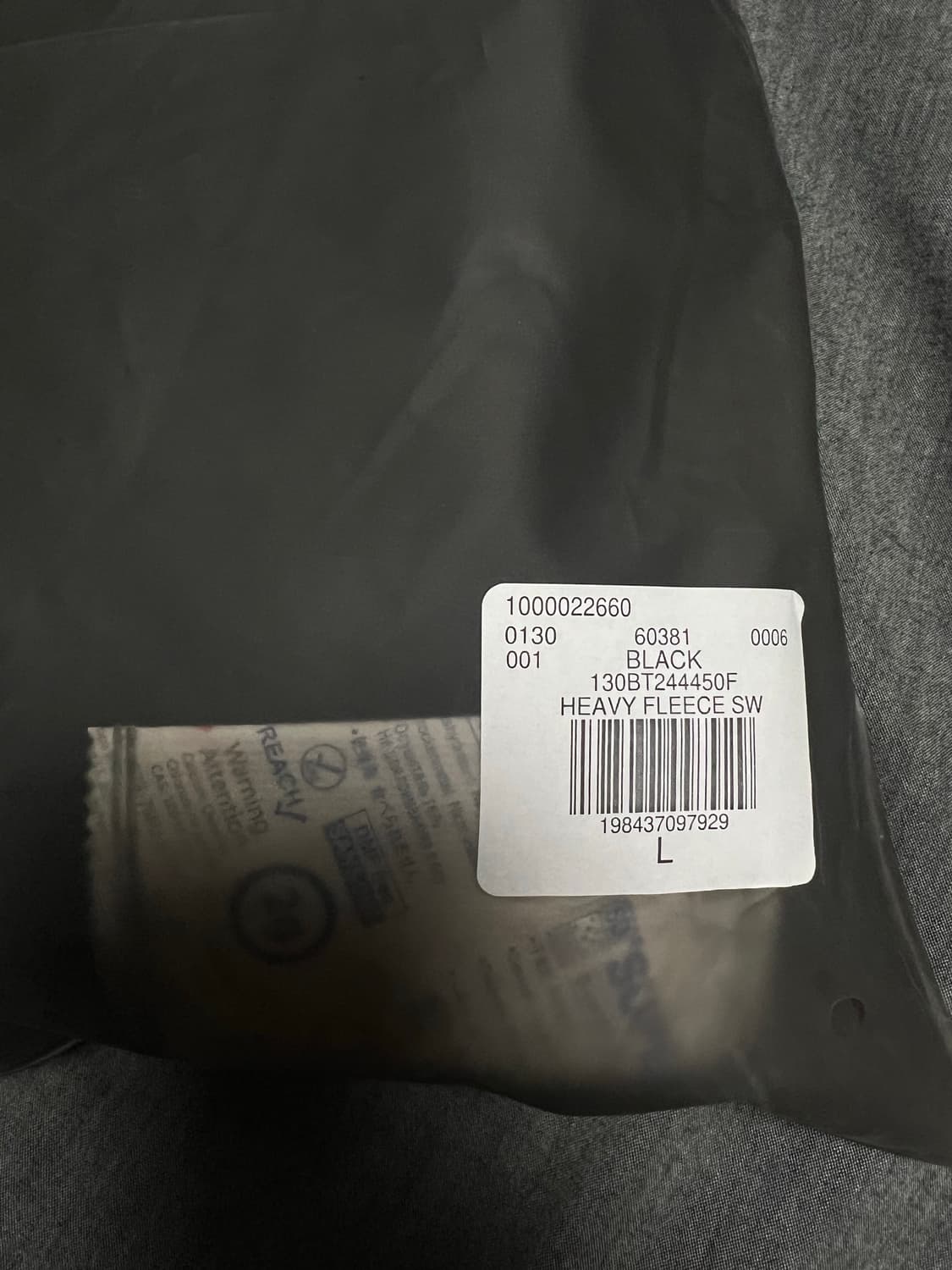 [L/새상품] 피오갓 에센셜 플리스 스웨트팬츠 블랙 상품이미지6