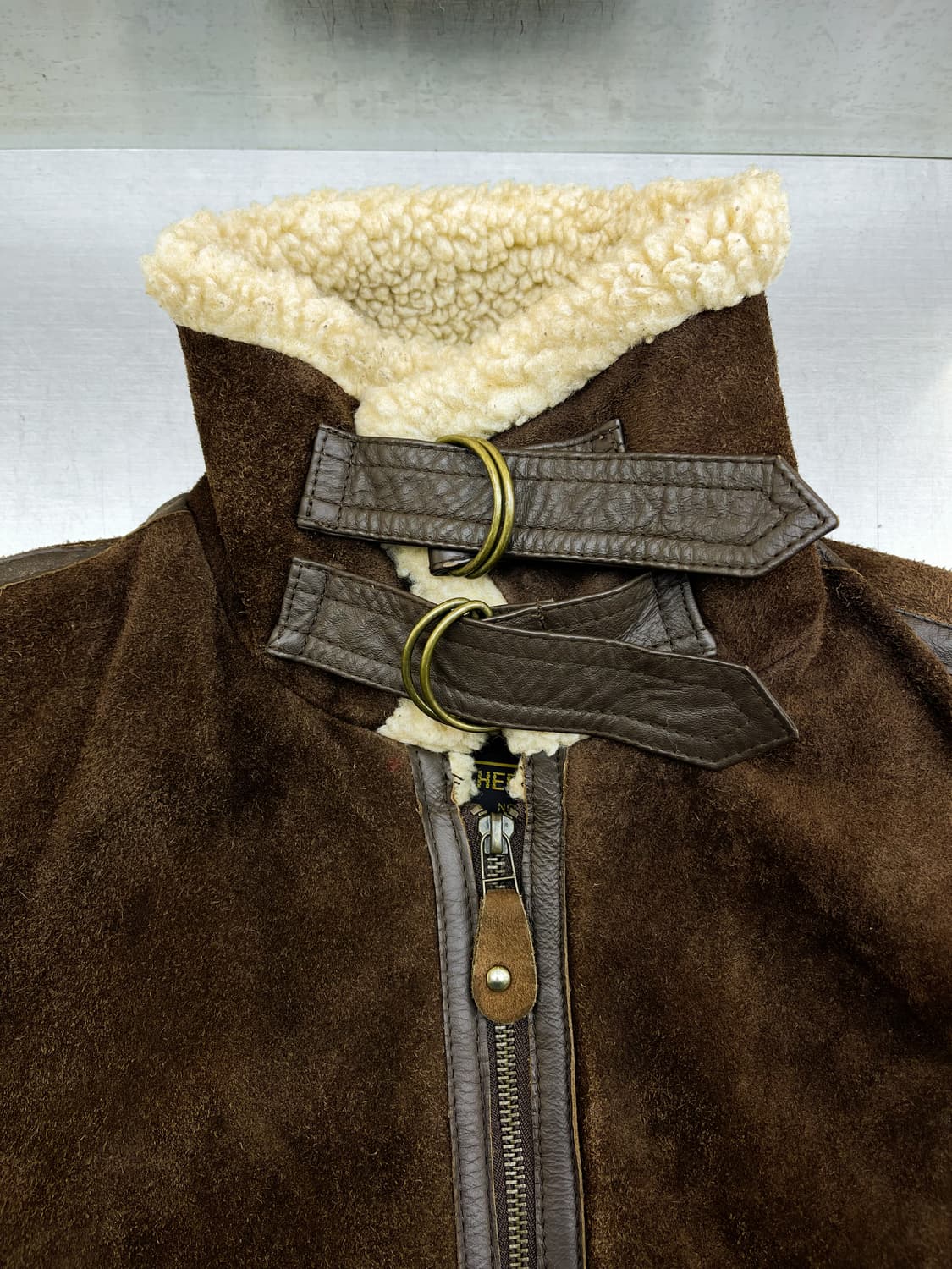 N.stage 90s U.S.A.F B-3 스웨이드 무톤 자켓 상품이미지5