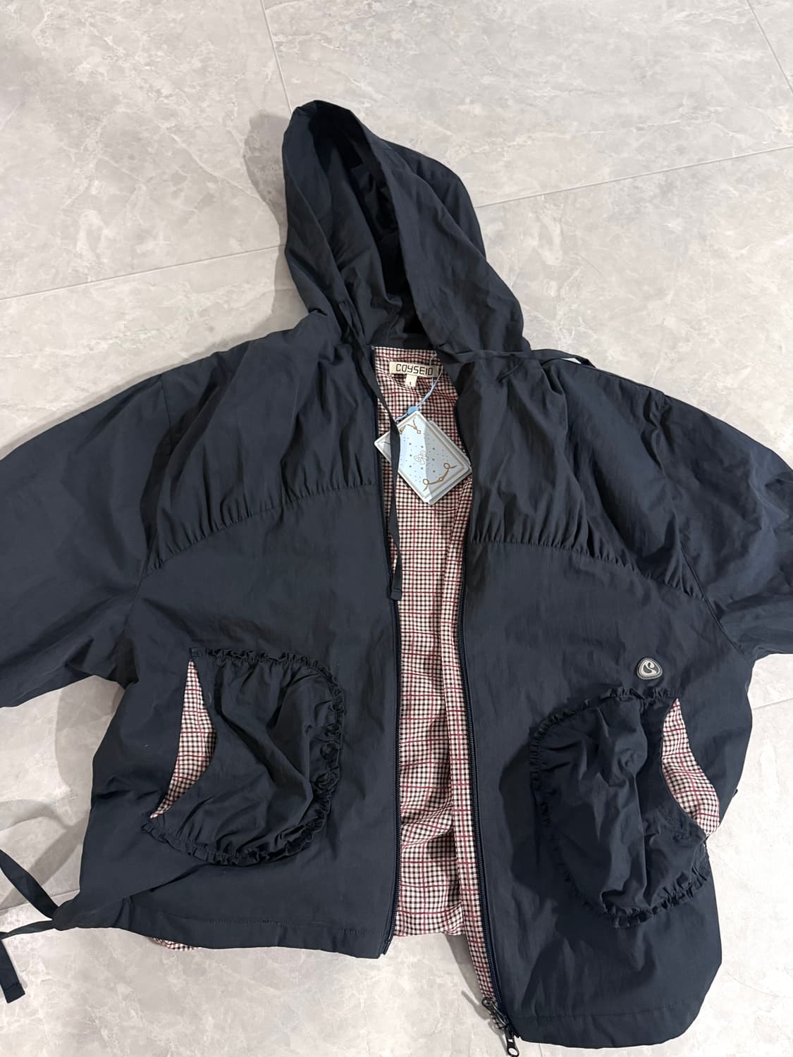 코이세이오 체크 링클스 윈드 브레이커 1 상품이미지3