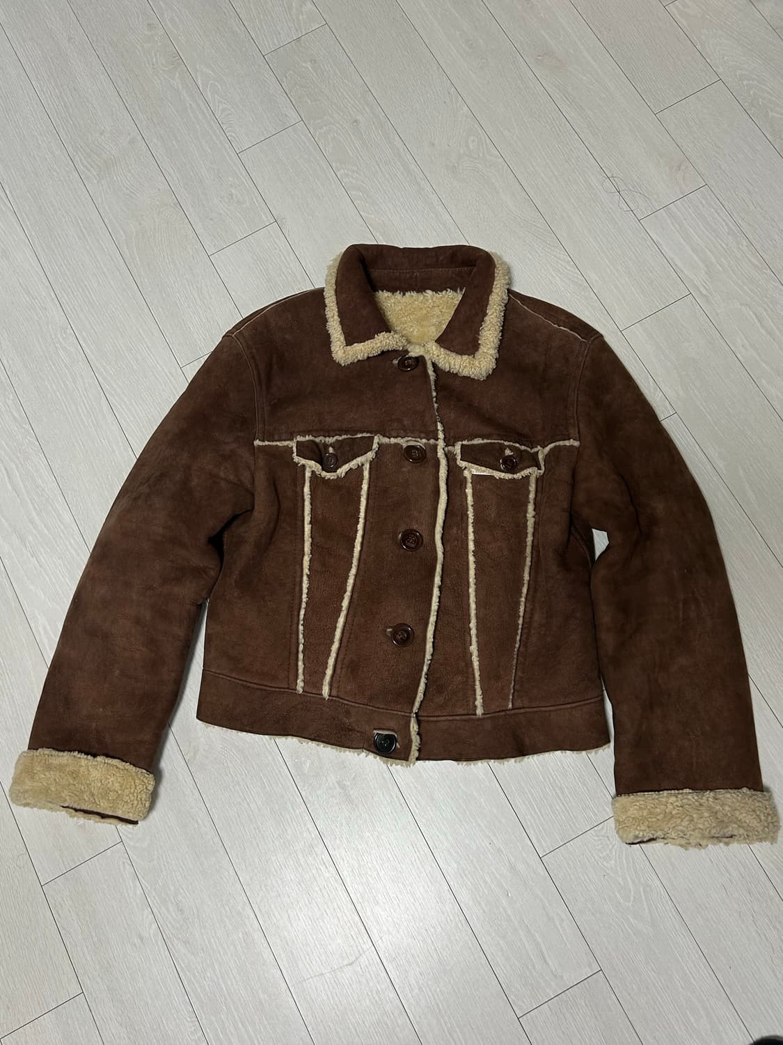 90‘s SYSTEM 양가죽 무스탕 상품이미지1