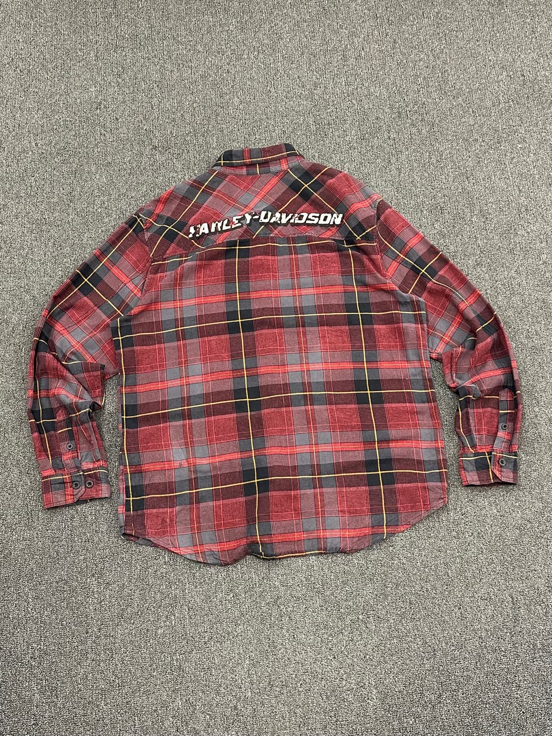 XL)할리데이비슨 vintage 레드 타탄체크 긴팔셔츠 상품이미지4