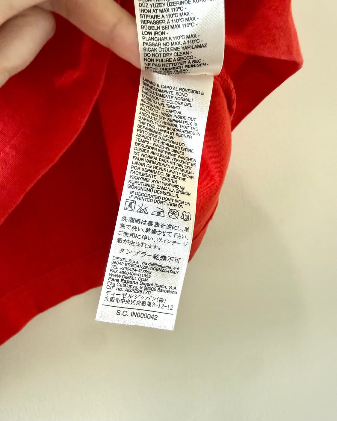 디젤 레드 팜트리 그래픽 티셔츠 상품이미지6