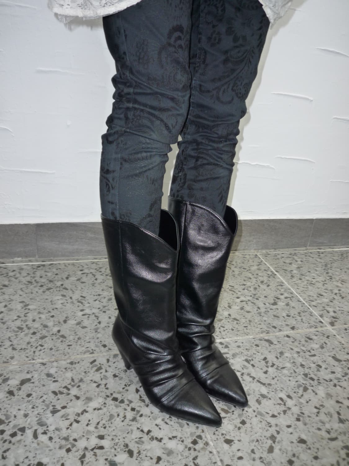 black jacquard skinny jeans 상품이미지5
