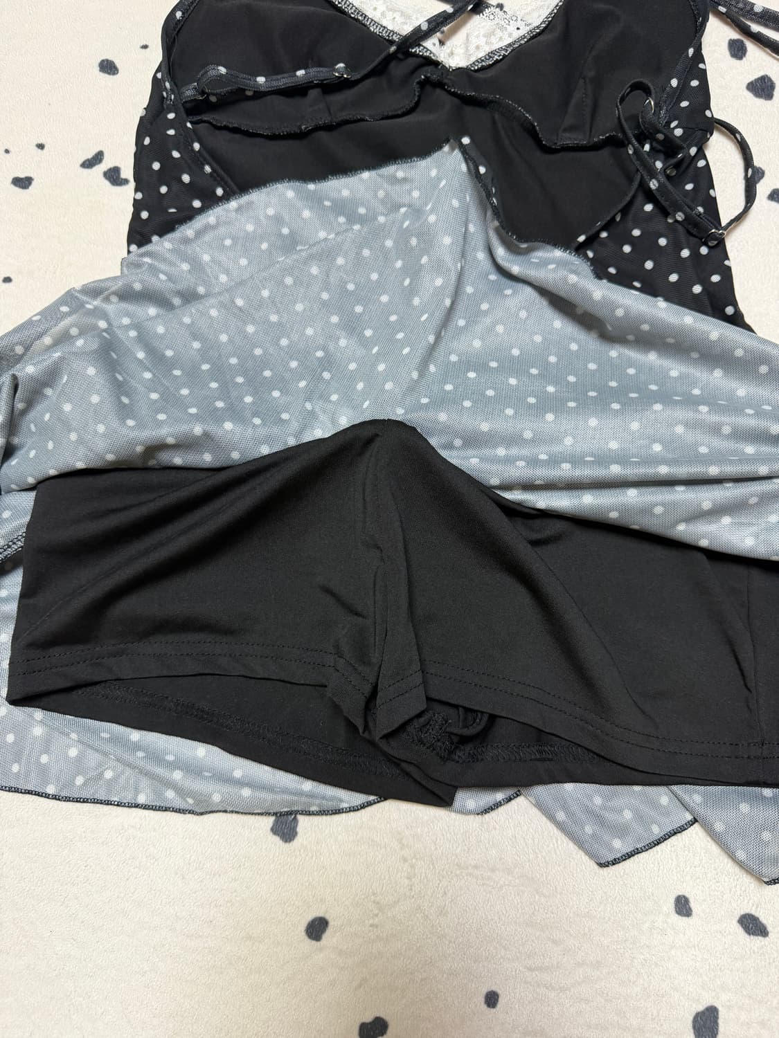 쉬인 도트 레이스 미니 원피스 상품이미지5