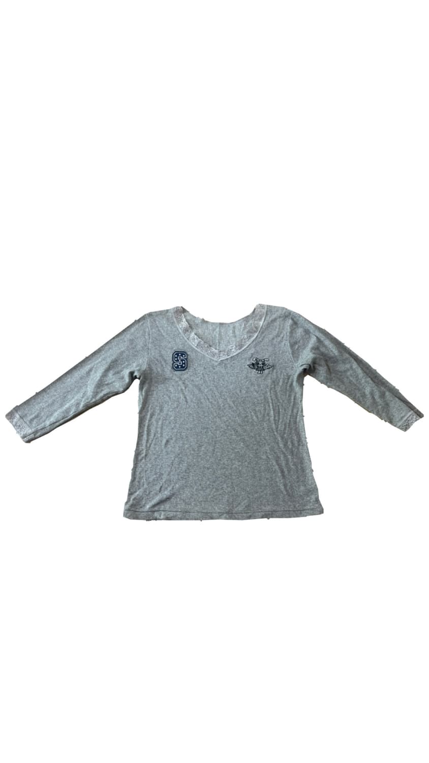 샬롬클럽 I don’t know 레이스 티 그레이 상품이미지2