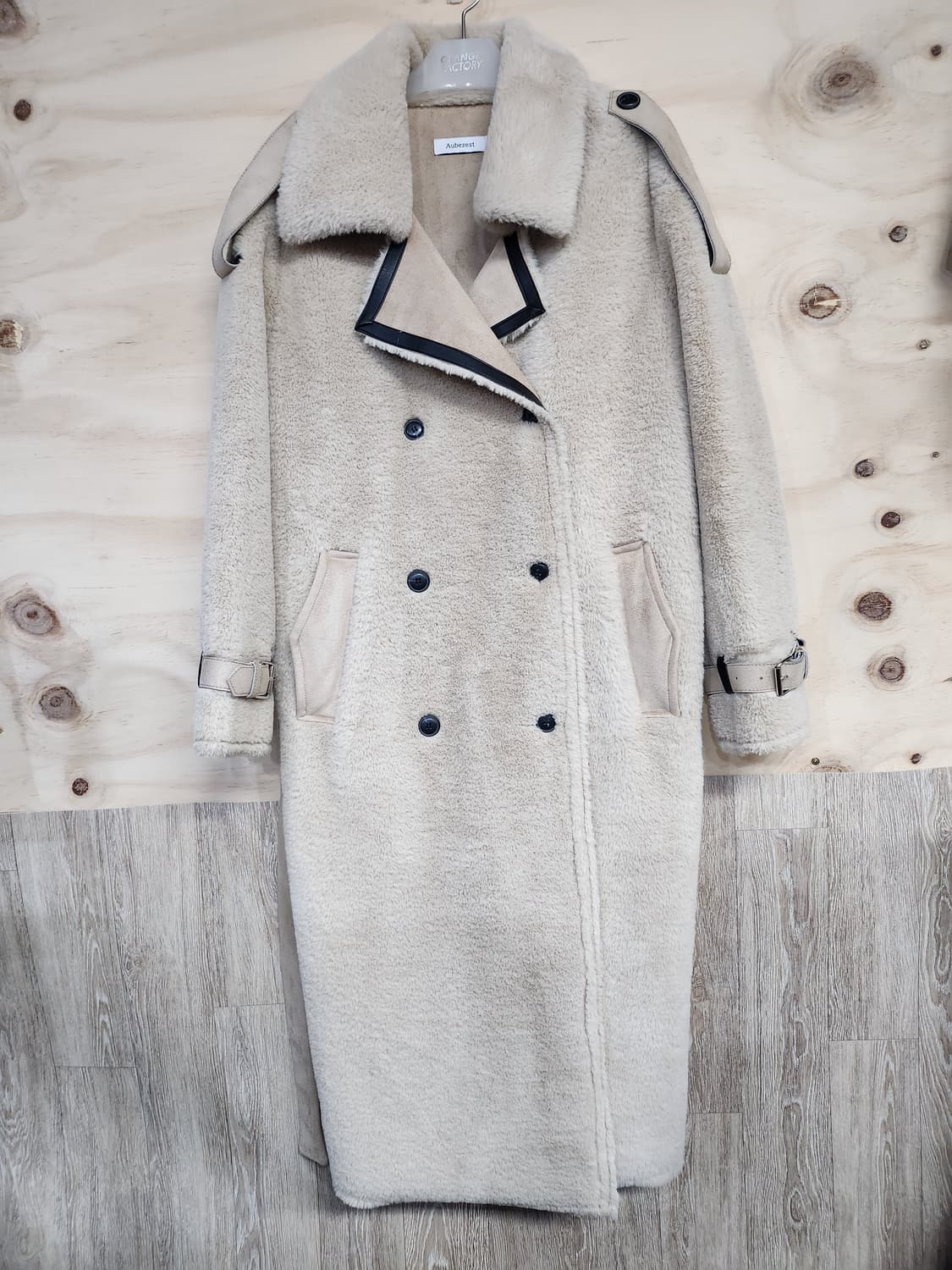 513) 오브제스트 Aubezest 롱 무스탕 코트 상품이미지1