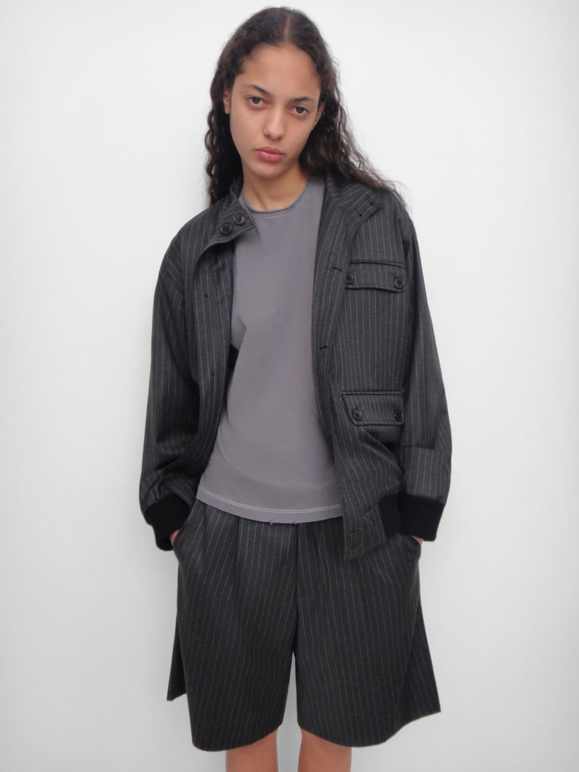 [XS,M,L]기마구아스 Daniel 다니엘 스트라이프 자켓/차콜 상품이미지8