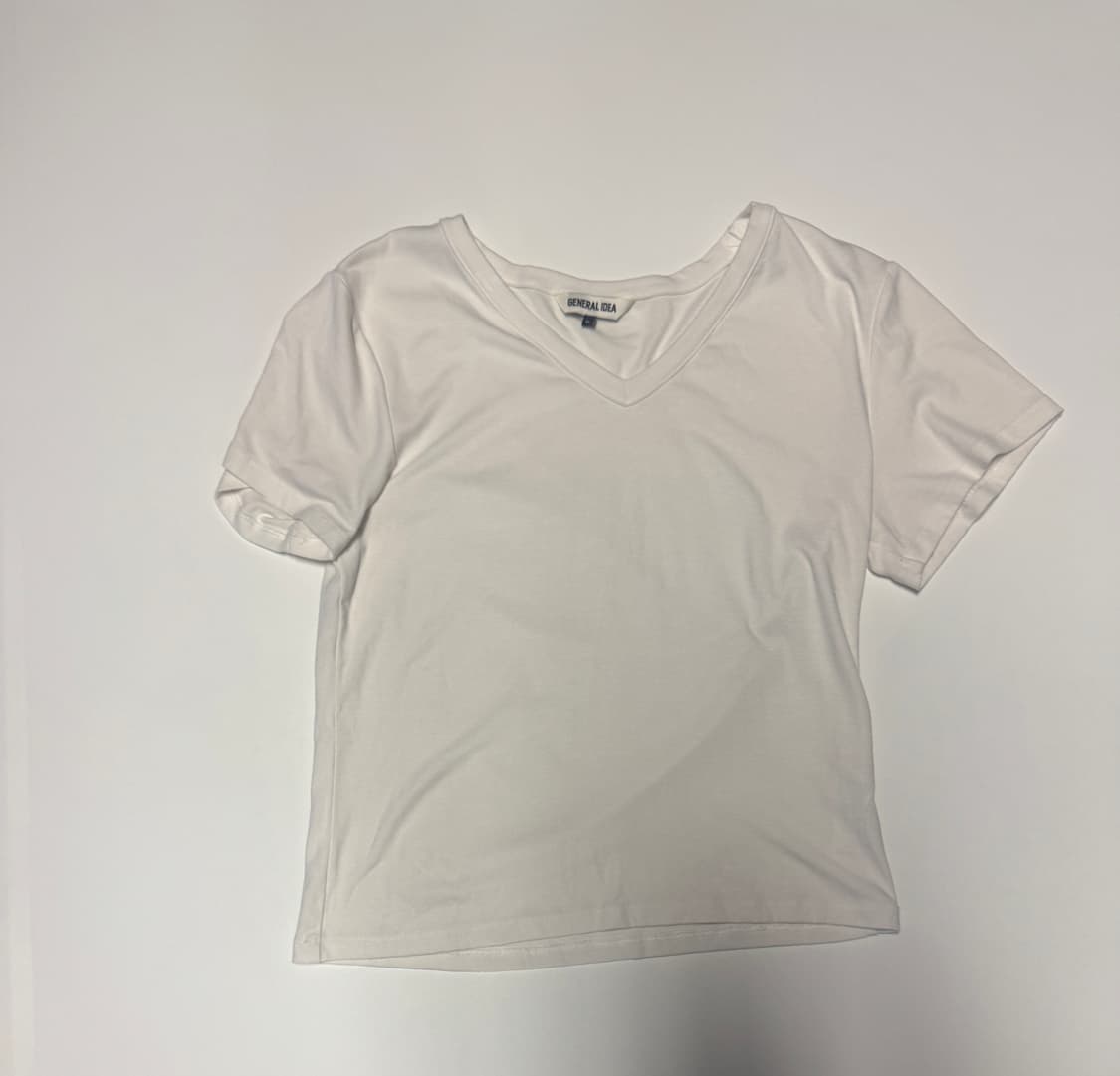 여셩 제너럴아이디어 25년도 스판 브이넥 반팔 티셔츠 XL 화이트 상품이미지1
