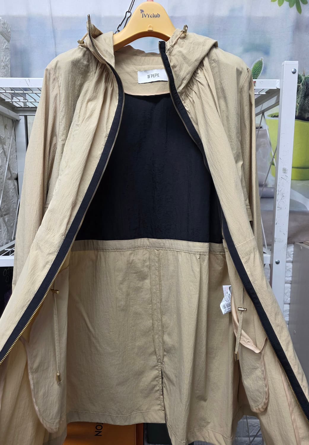 블루페페 여성바람막이 77 사파리 야상 후드 롱바람막이 WM48 상품이미지4