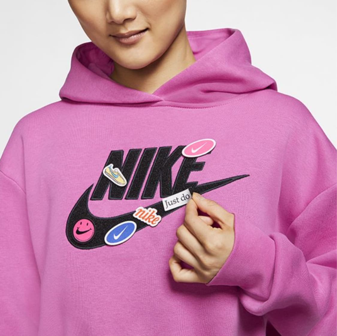 나이키 Nike 아이콘패치 크롭후드티(기모) 상품이미지3