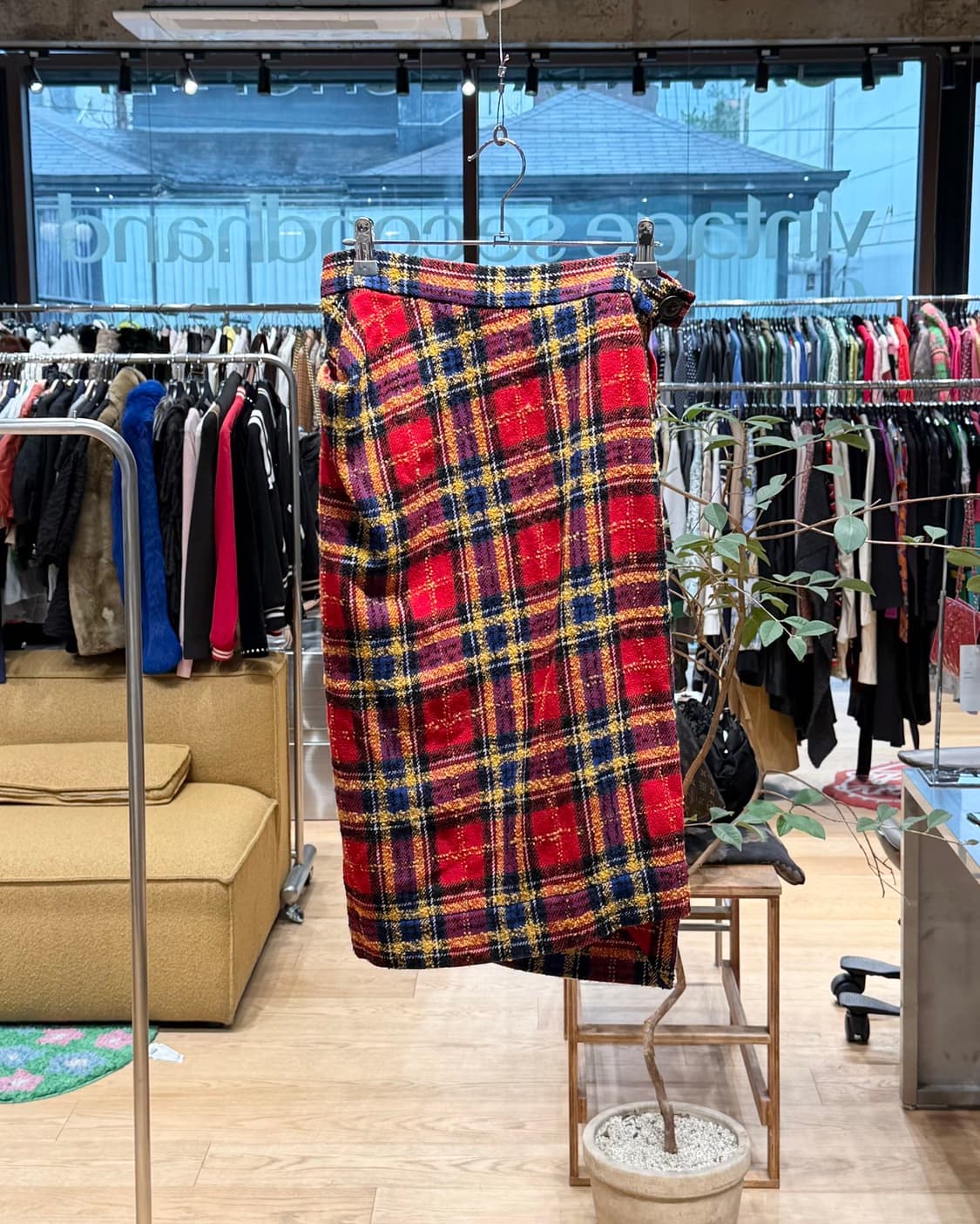 비비안 웨스트우드 레드 타탄체크 미디스커트  상품이미지1