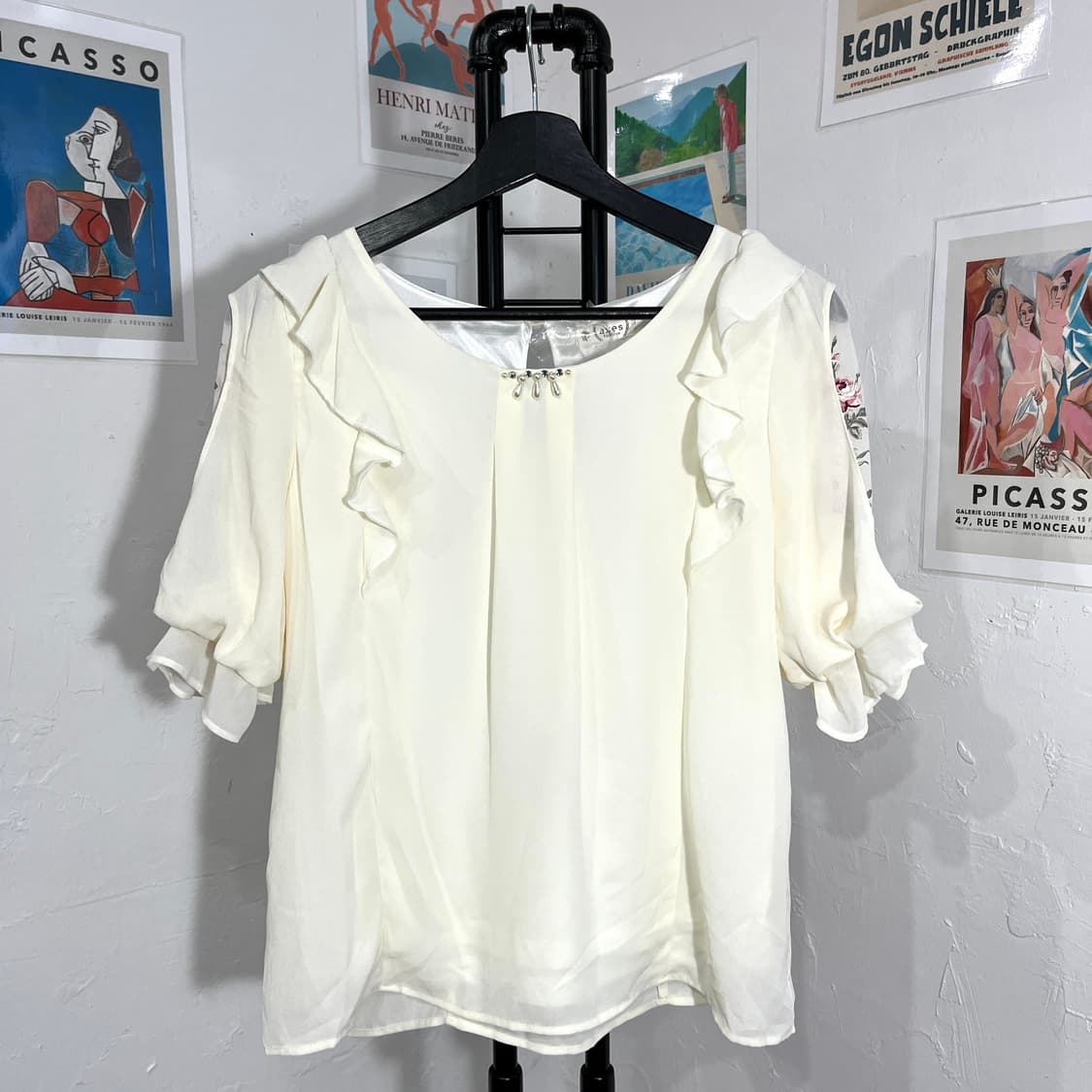 엑시즈팜 레이스 자수 티셔츠 상품이미지1