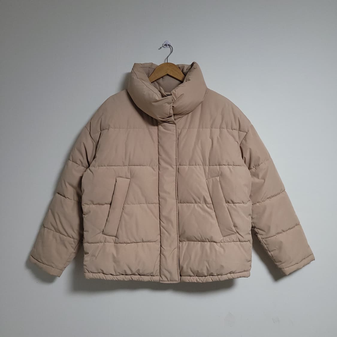 (L) SPAO 스파오 베이지 숏 패딩 점퍼 상품이미지1