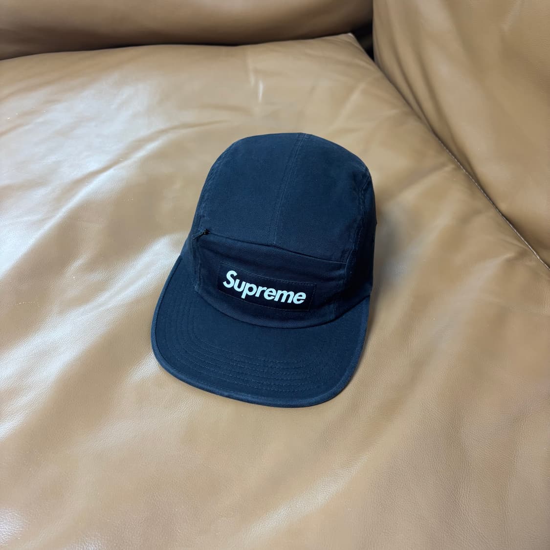 슈프림 캠프캡 모자 박스로고 워시드 블랙 상품이미지1