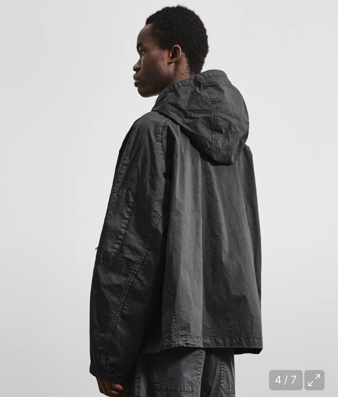 [48] 엘무드 디핀 가먼트 워시드 후드 셔츠 자켓 차콜 그레이 상품이미지6