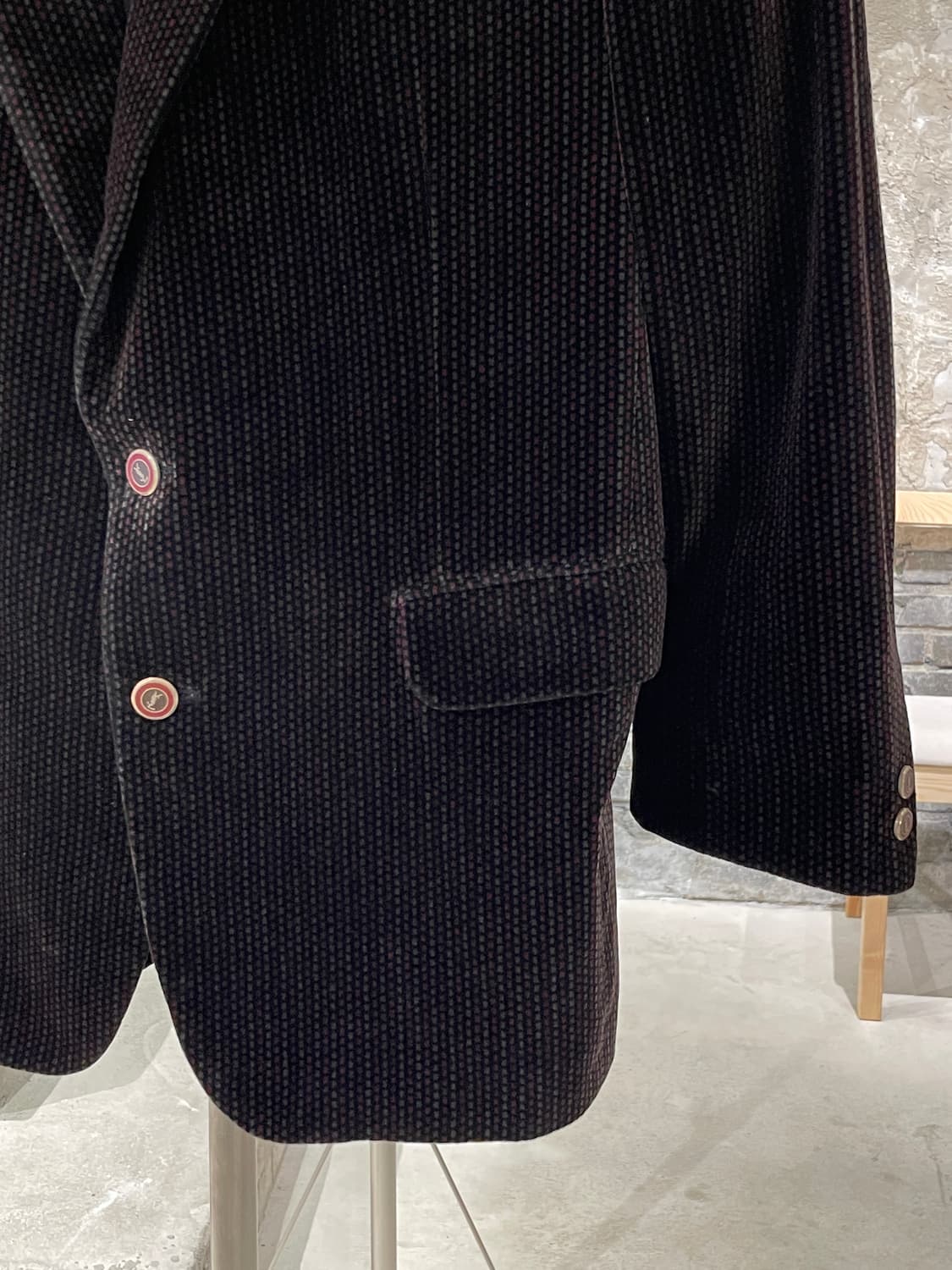 이브 생로랑 디퓨전 옴므 로즈 도트 라인 2B 벨벳 블레이저 상품이미지5