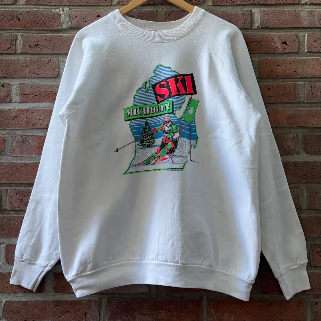 80s USA 미시간 스키 그래픽 스웻셔츠 상품이미지4