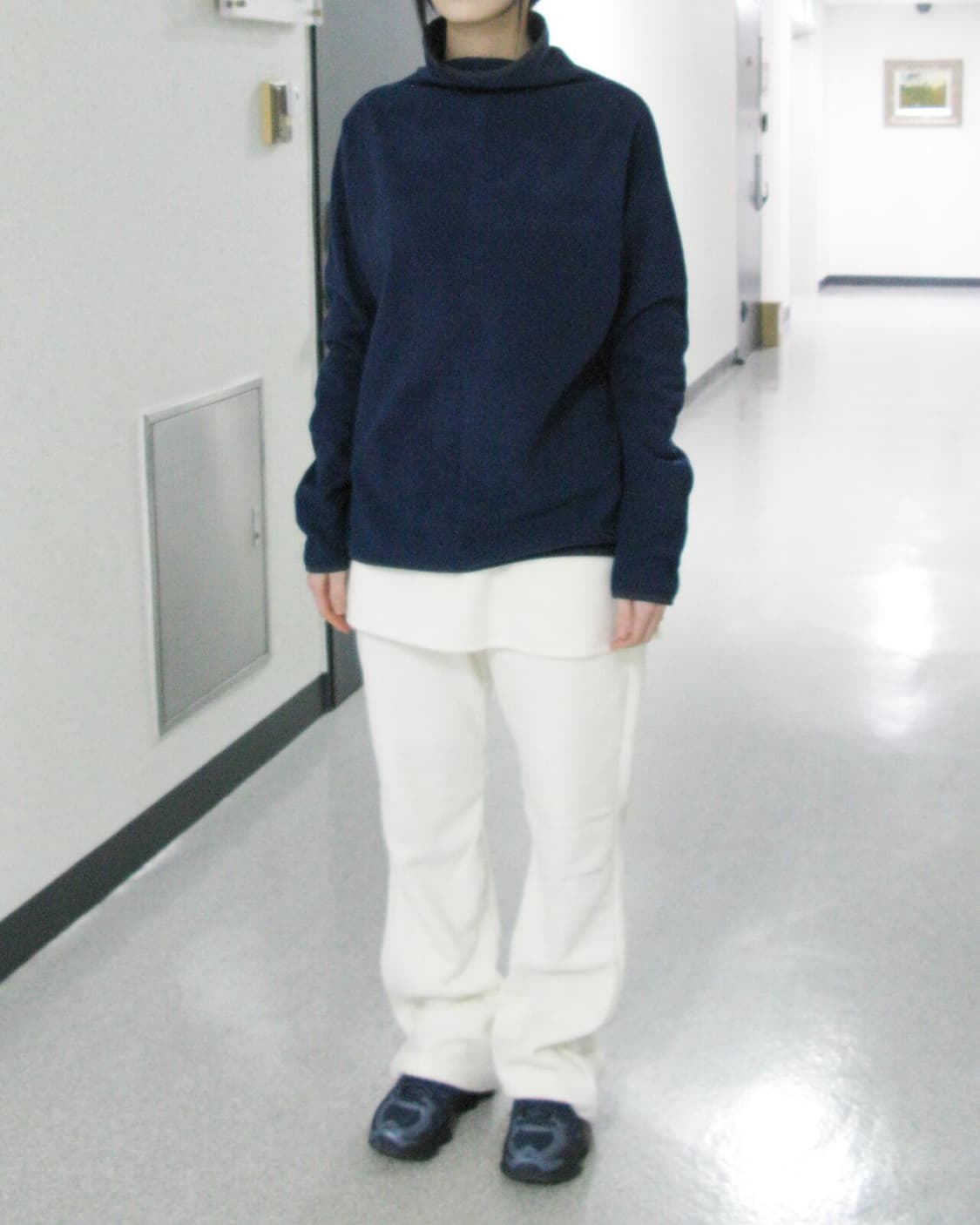 지초이 컴포트 24-006 FLEECE LONG SLEEVE (NAVY) 상품이미지2