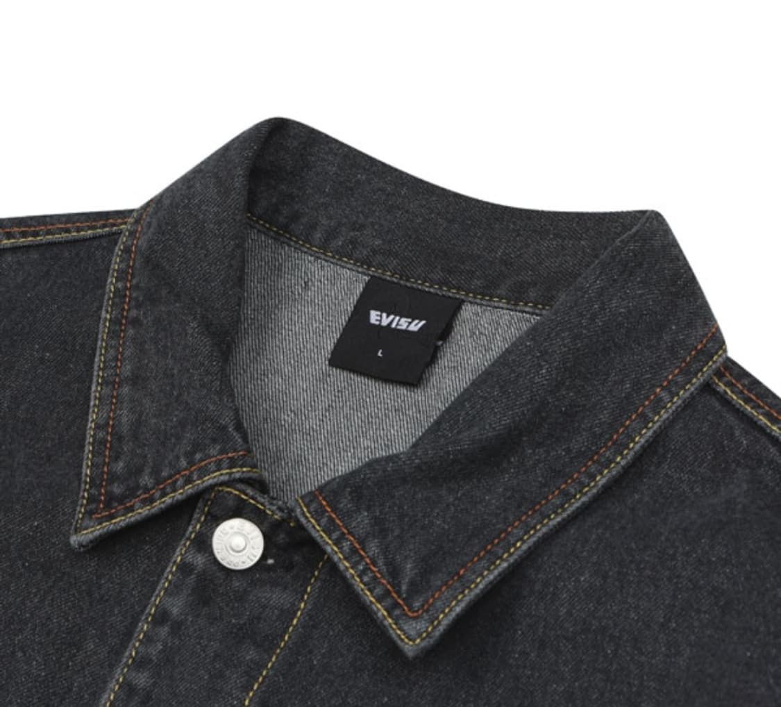 Evisu 에비수 데님 자켓 블랙 m 택제거 새상품 상품이미지3