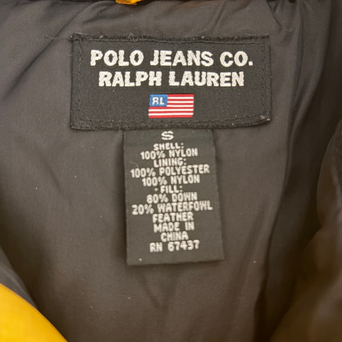 폴로 진스 컴퍼니 90s 올드스쿨 옐로우 패딩(실측 M) 상품이미지3