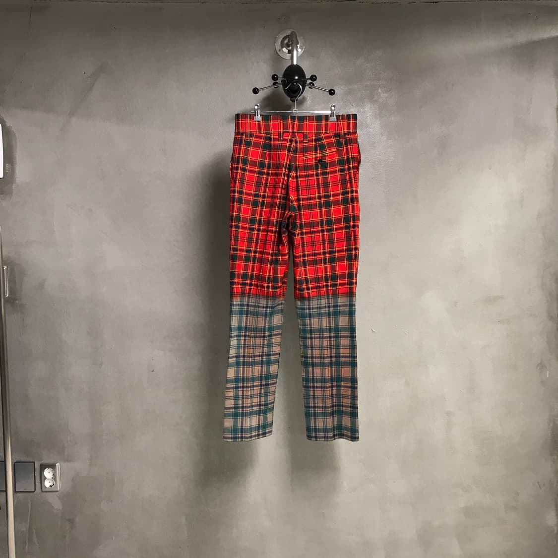 꼼데가르송 투톤 체크 팬츠 M 상품이미지5