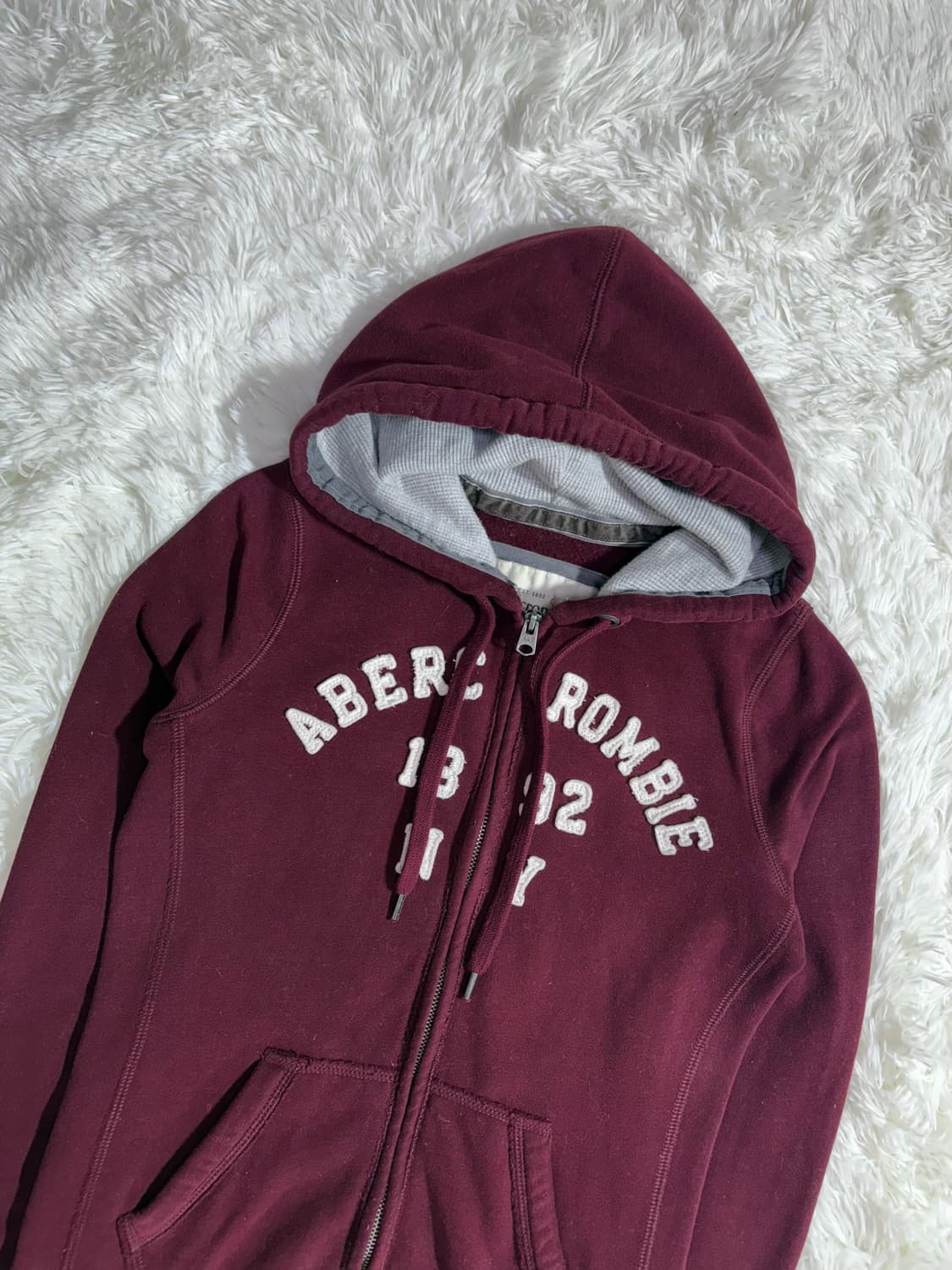 아베크롬비 버건디 빅로고 후드집업  상품이미지4