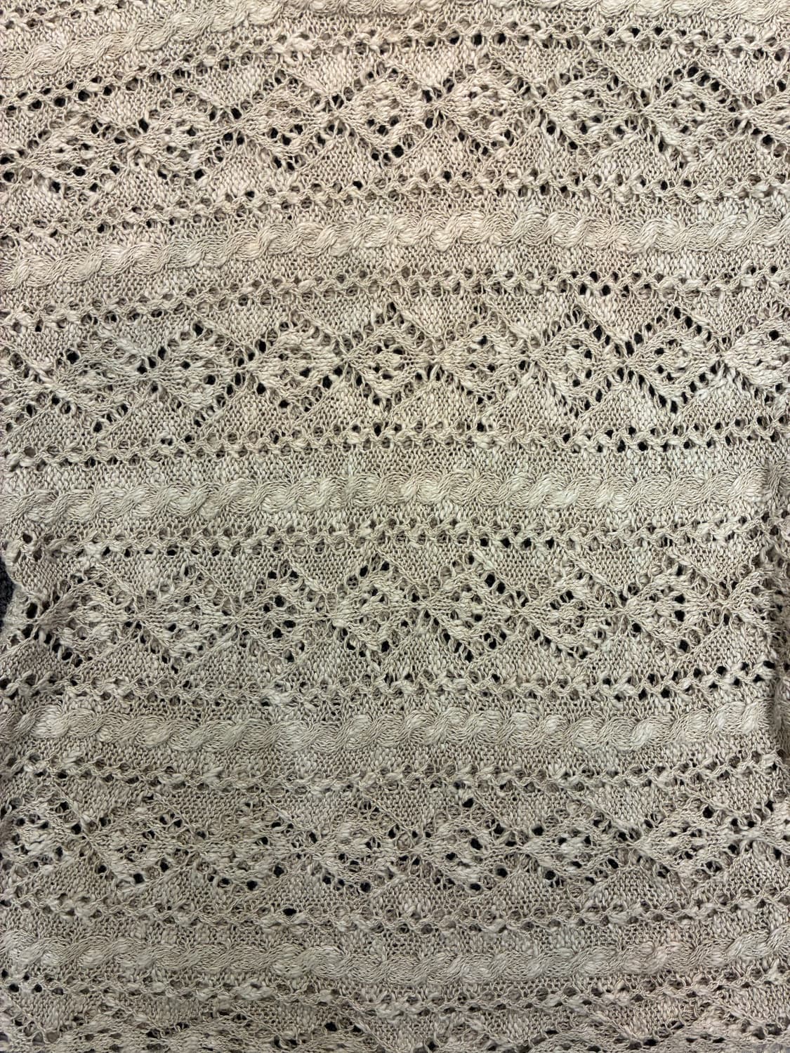 M)Ikka 빈티지 여성 보헤미안 펀칭 반팔 니트 상품이미지3