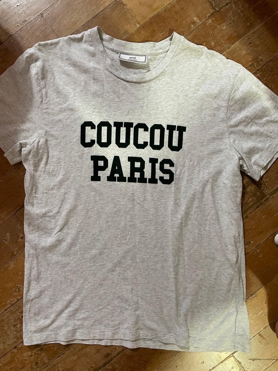 아미  그린 패치 COUCOU PARIS 그레이 반팔티 L 상품이미지1