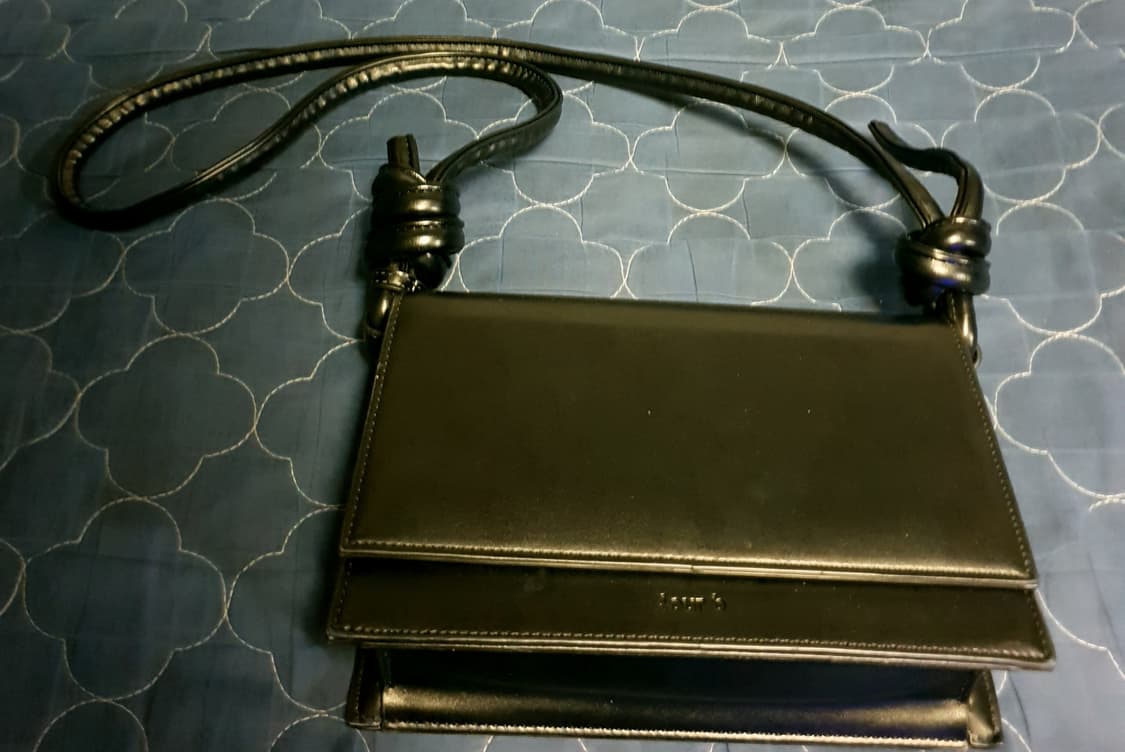 4OUR B 사비 브릭 로프 레더 크로스백 블랙 상품이미지3