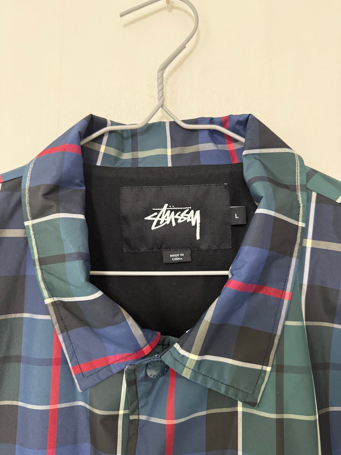 스투시 체크 코치자켓 L 상품이미지3