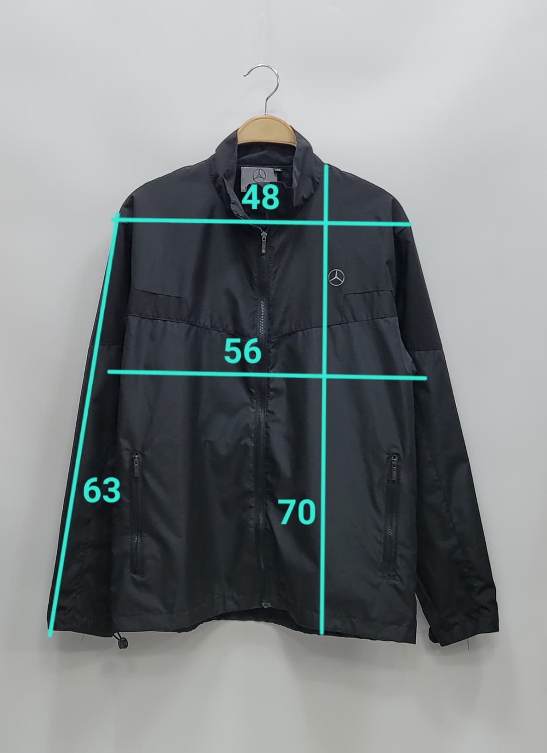 메르세데스 벤츠 바람막이 자켓 / 남 XXL (추천 100~105) 블랙 상품이미지10