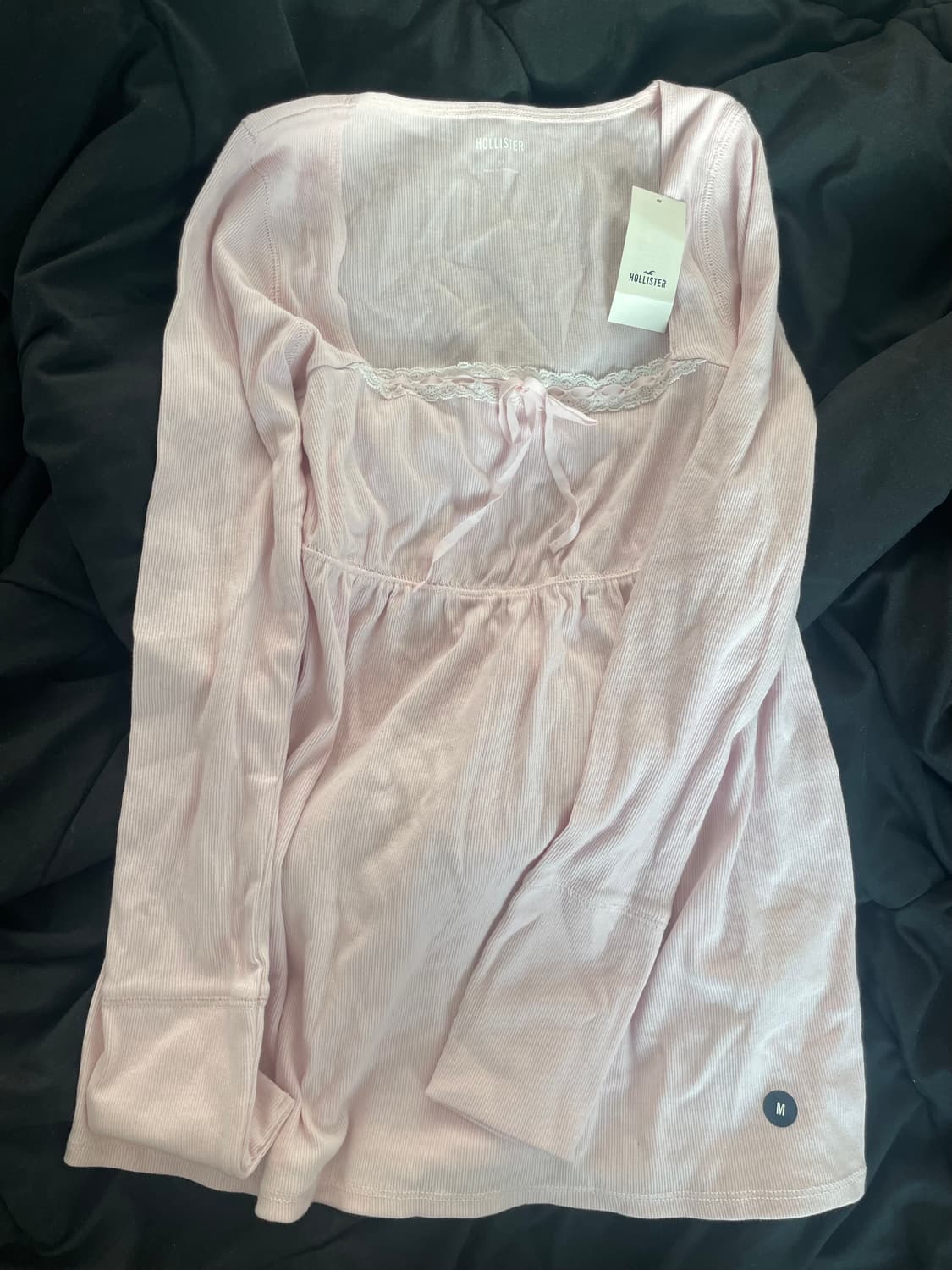 홀리스터 이지 레이스 베이비돌 롱슬리브 탑 베이비 핑크 라이트 라일락 상품이미지2