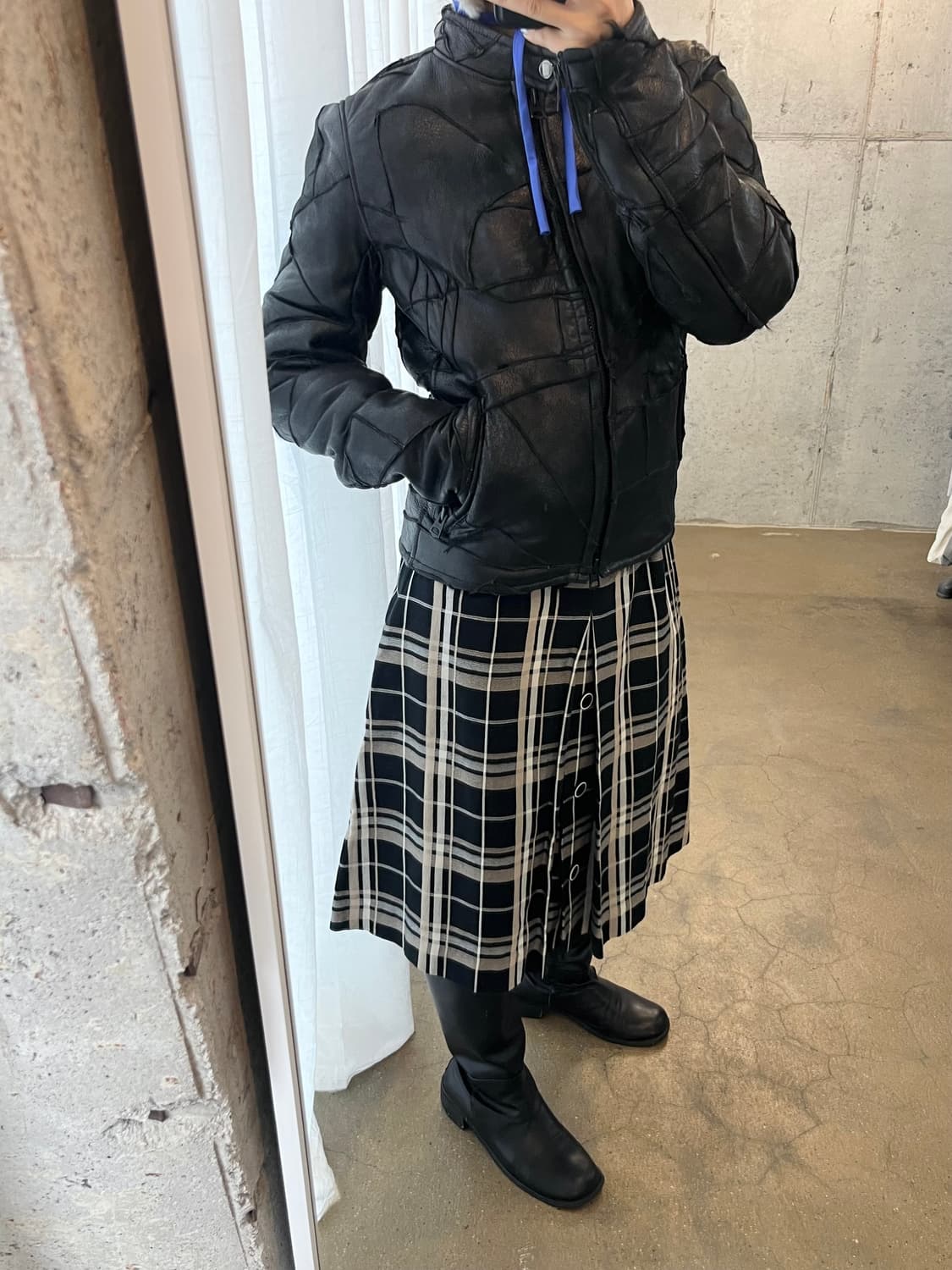 90s NUMERODUE 패치워크 양가죽 자켓  상품이미지3