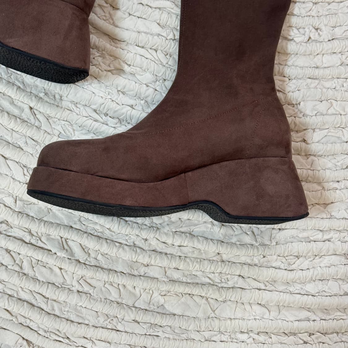 스웨이드 통굽 롱부츠 230 상품이미지2