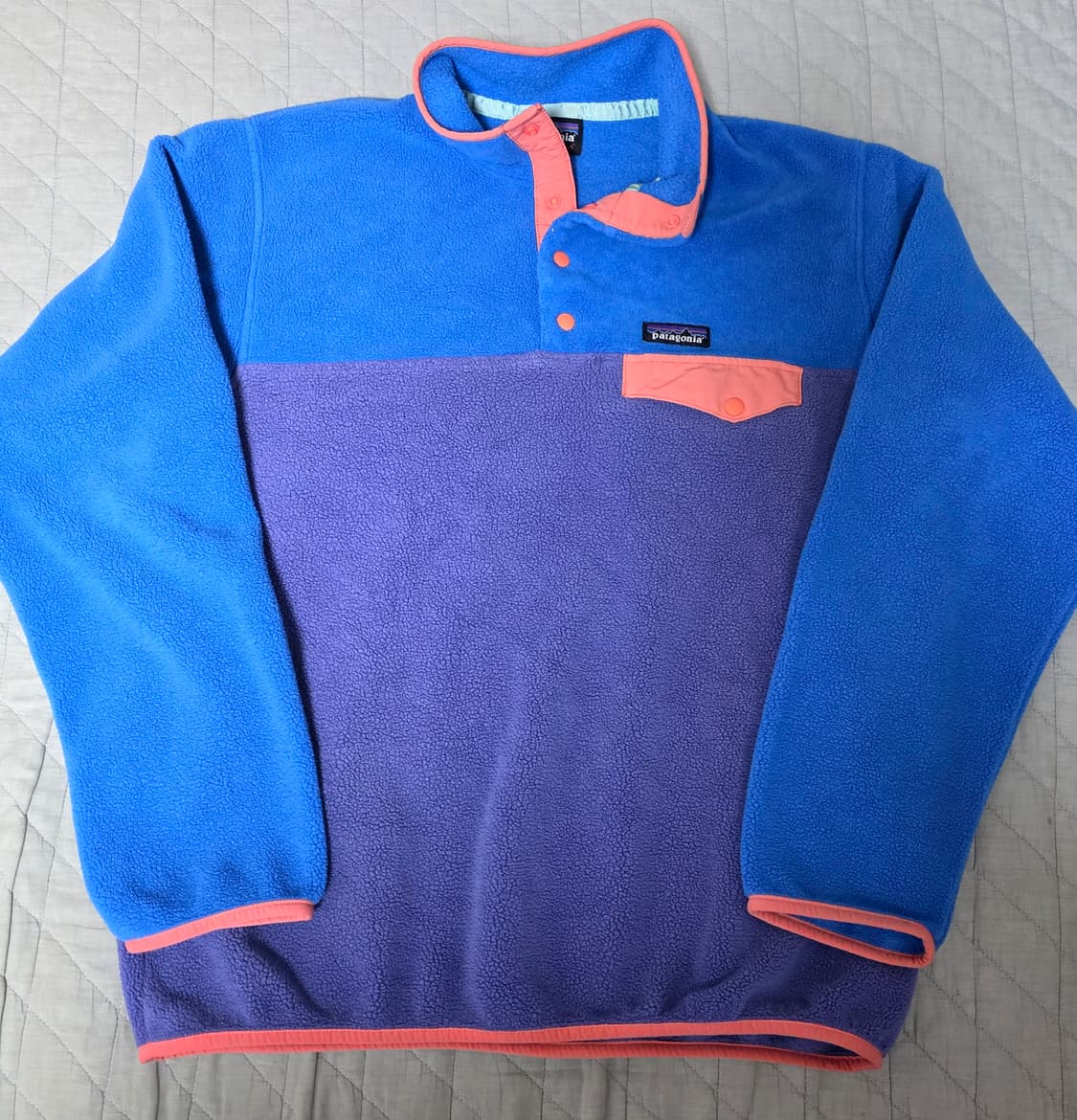 [L] 빈티지 파타고니아 신칠라 플리스 스냅 풀오버 블루/퍼플 상품이미지1