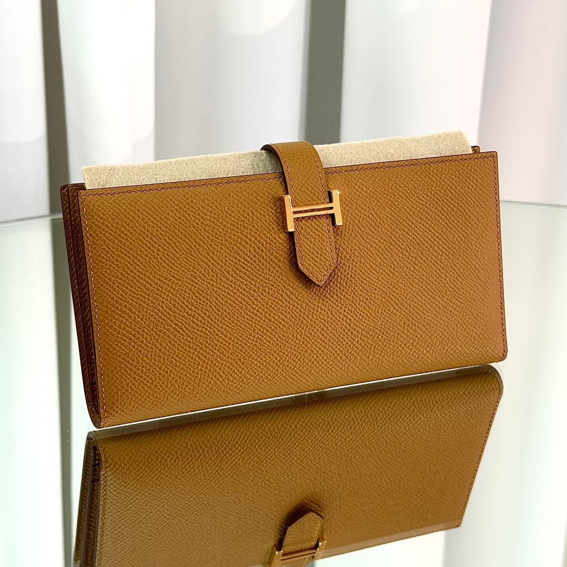 [새상품급/풀구성] 에르메스 베안 장지갑 앱송 & 골드 상품이미지4