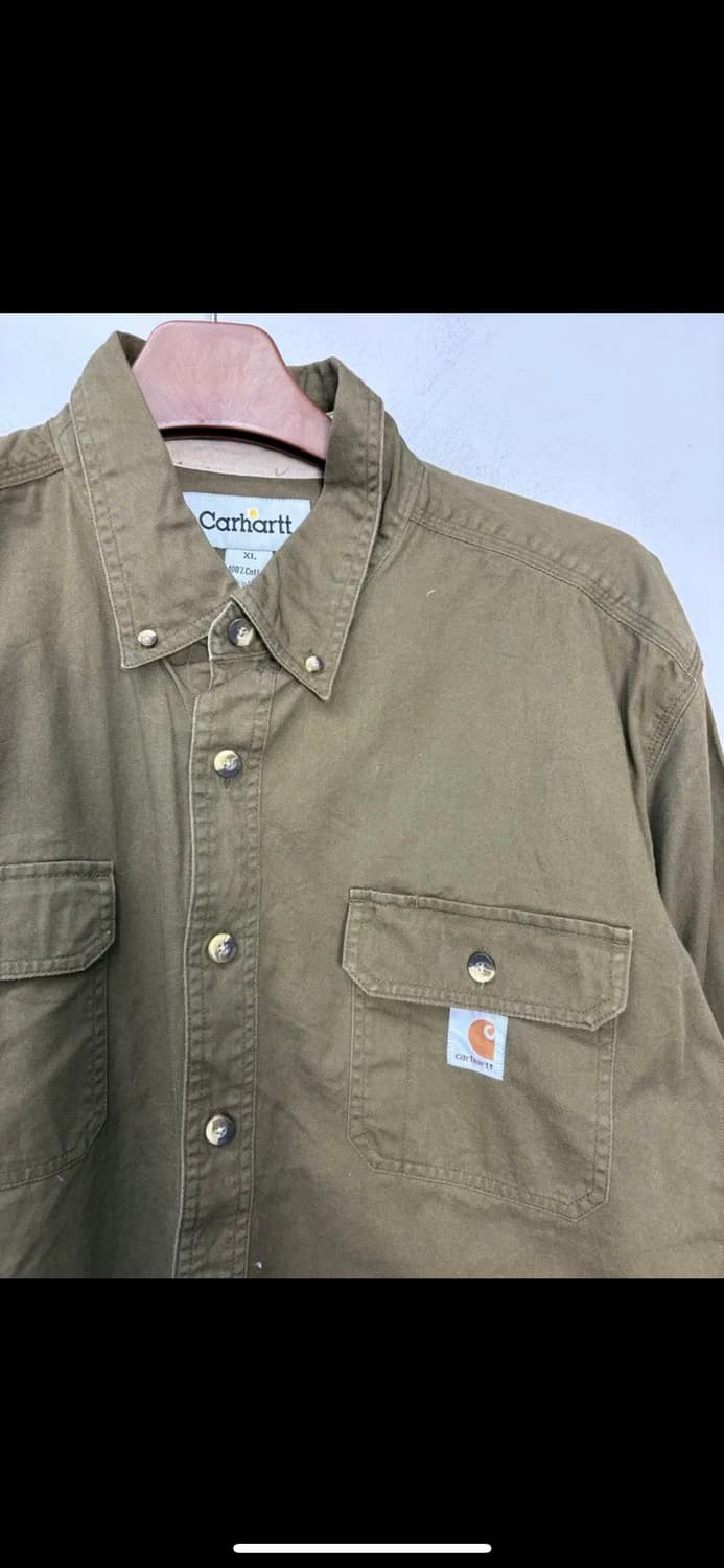 칼하트 카키 버튼다운 워크셔츠 H1224 상품이미지3